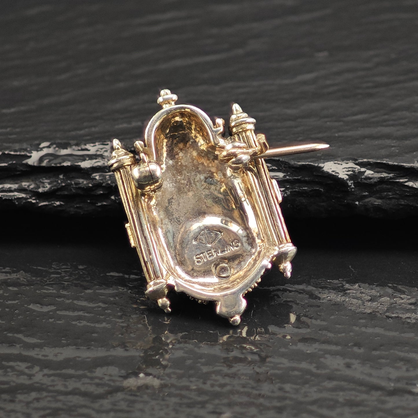 Judith Jack, Clock, Sterling Silver Brooch B2212