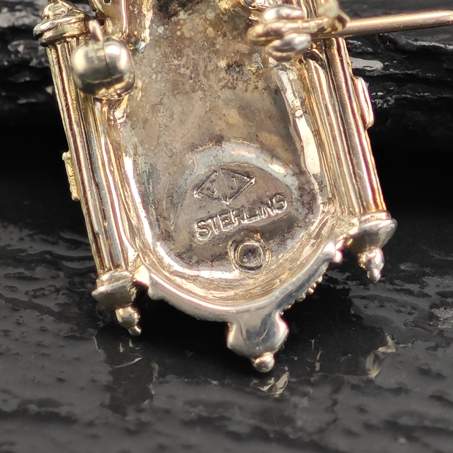 Judith Jack, Clock, Sterling Silver Brooch B2212