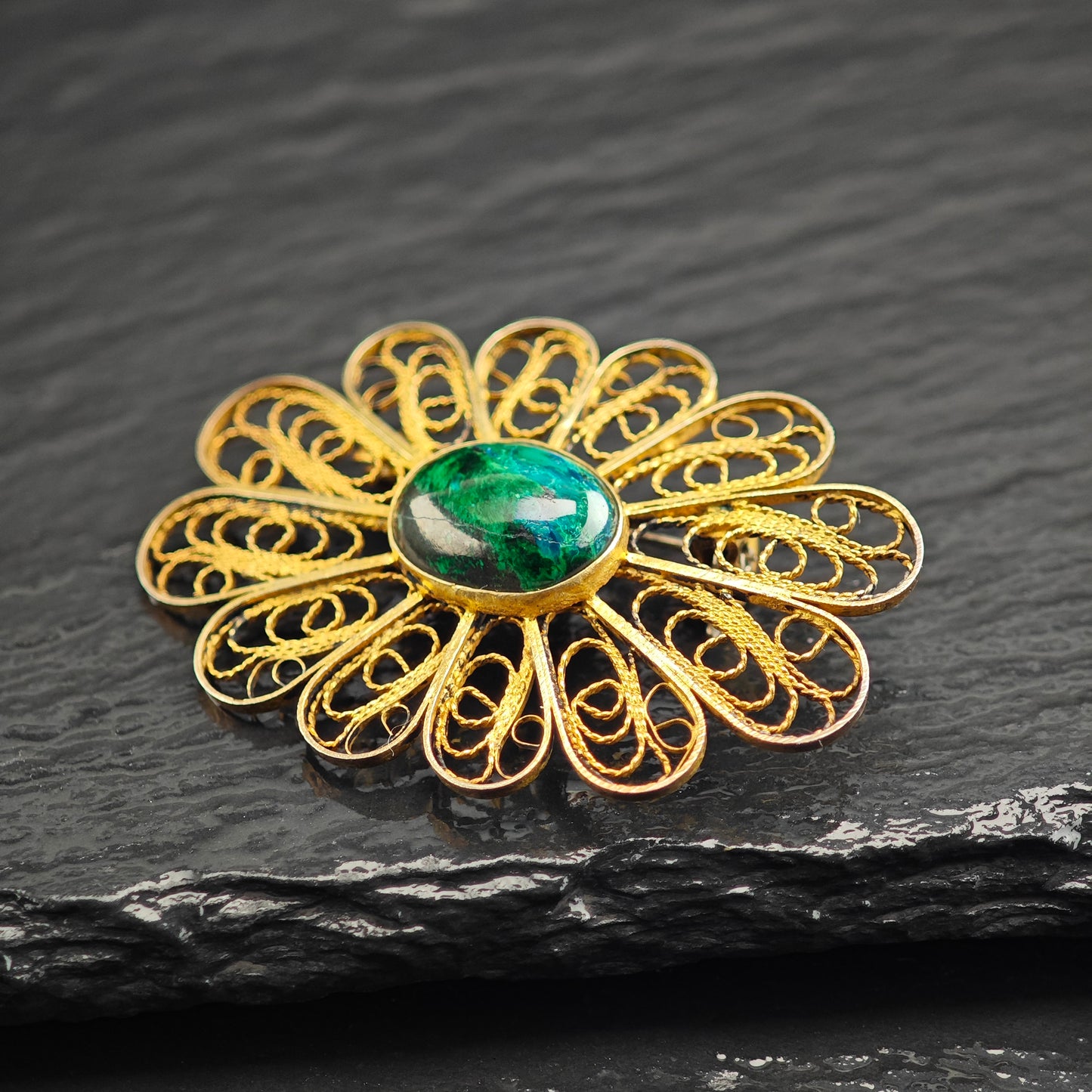 Eilat Israel Vermeil Sterling Silver Brooch B2214