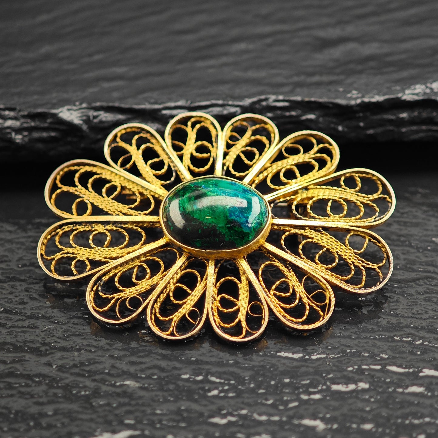 Eilat Israel Vermeil Sterling Silver Brooch B2214