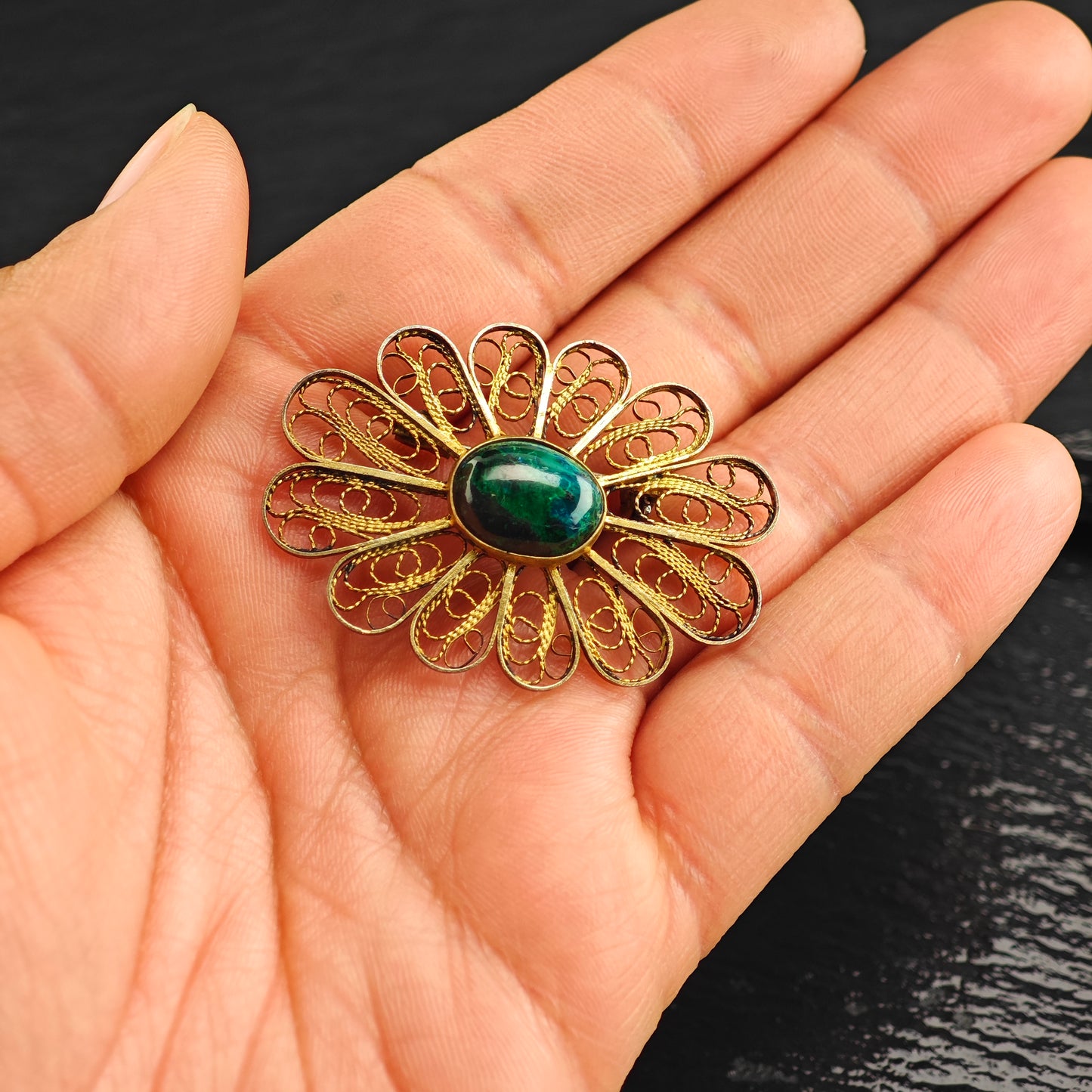 Eilat Israel Vermeil Sterling Silver Brooch B2214