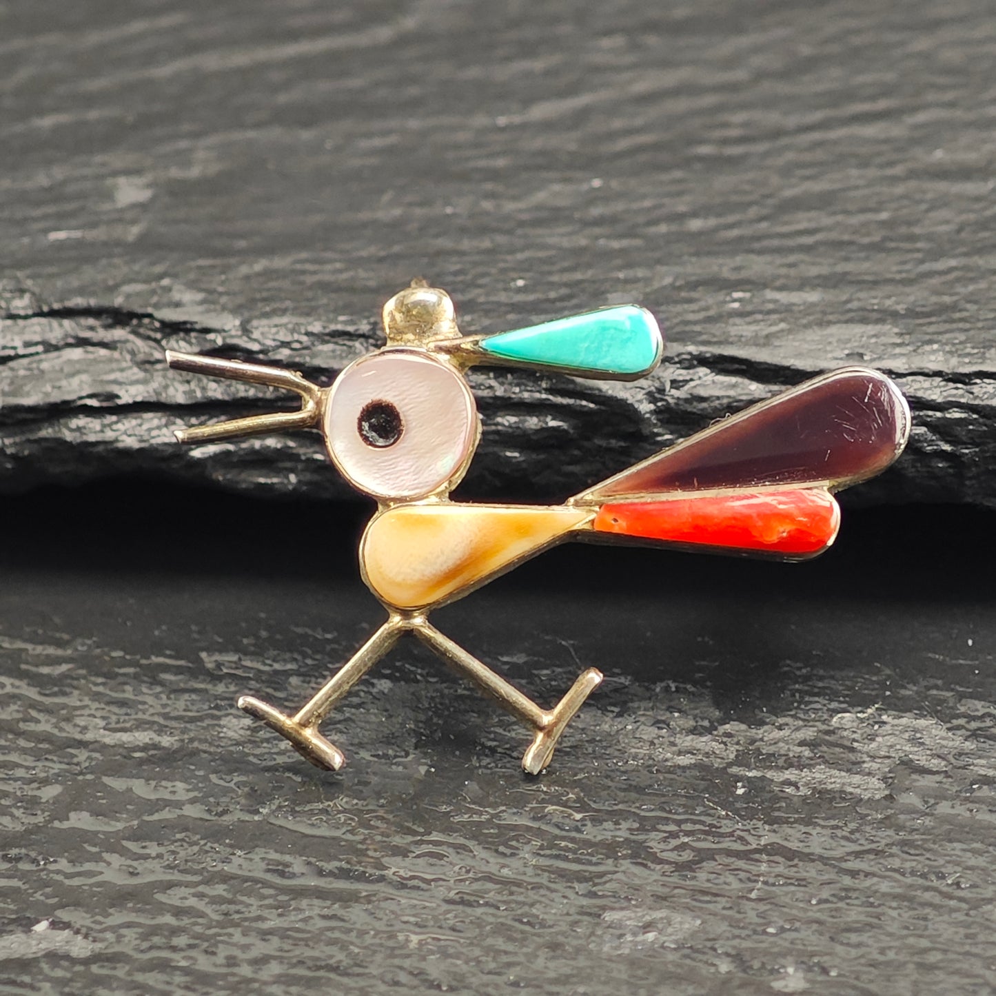 Choice of Native American Multi-Stone Inlay Sterling Silver Brooch B2215
