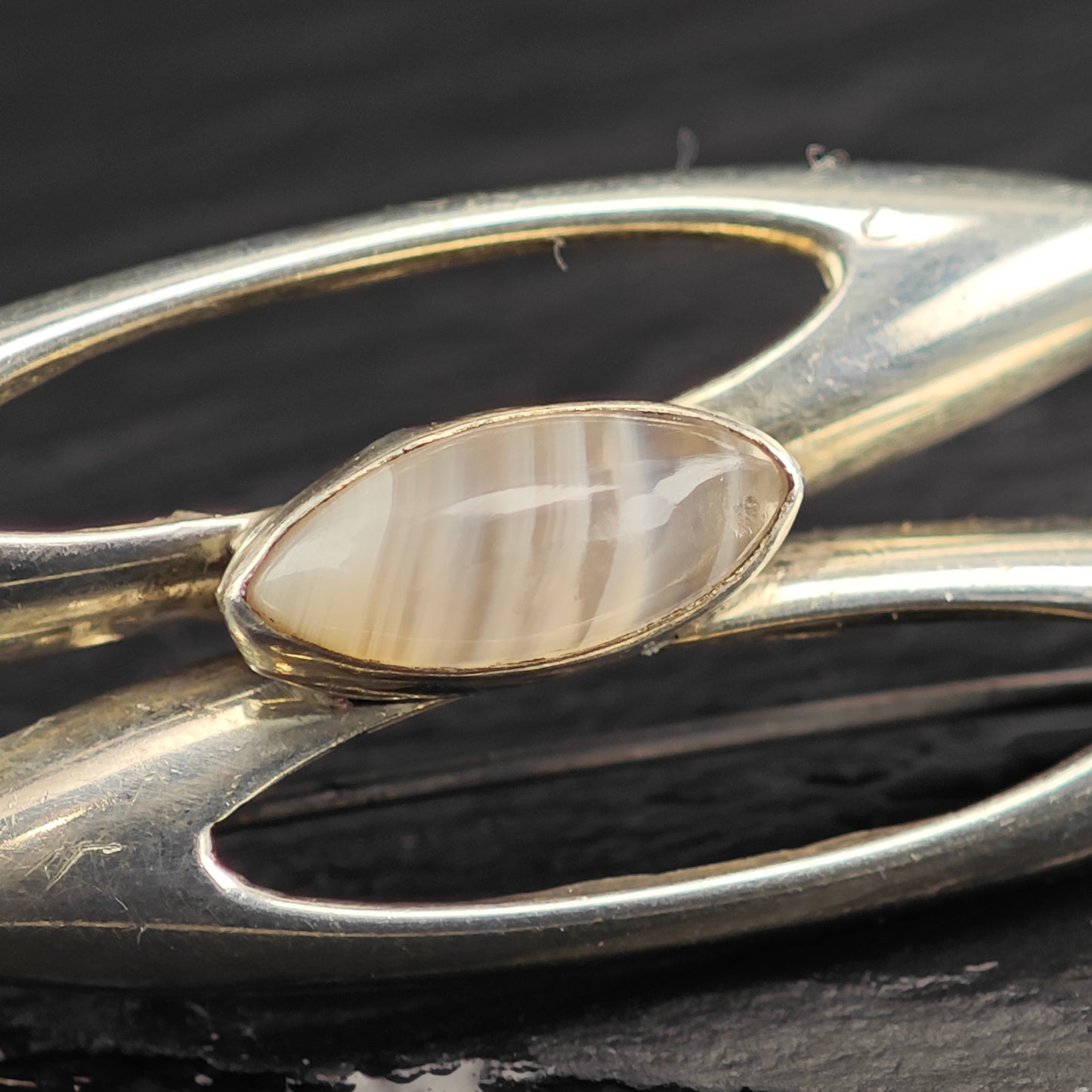 Modernist Gemstone Sterling Silver Brooch B2217