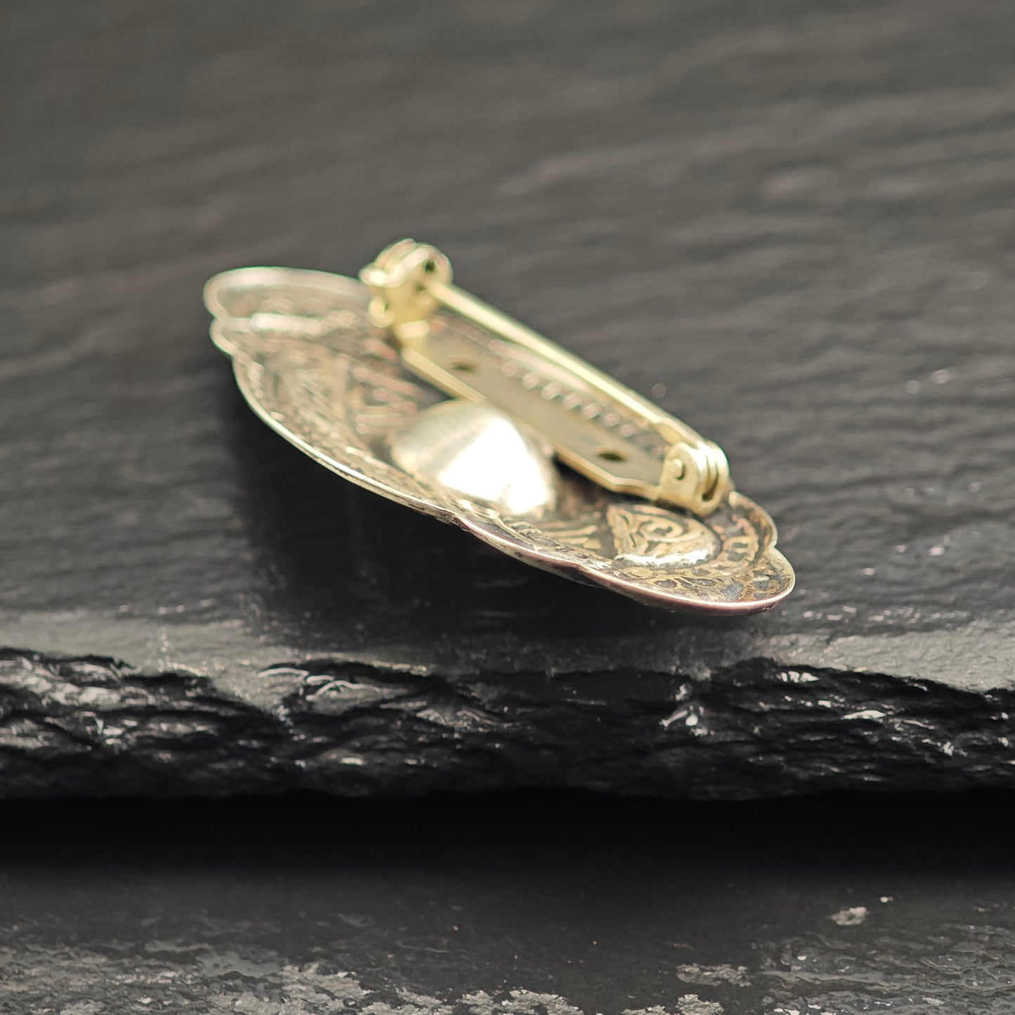 Pink Oval CZ Sterling Silver Brooch B2219
