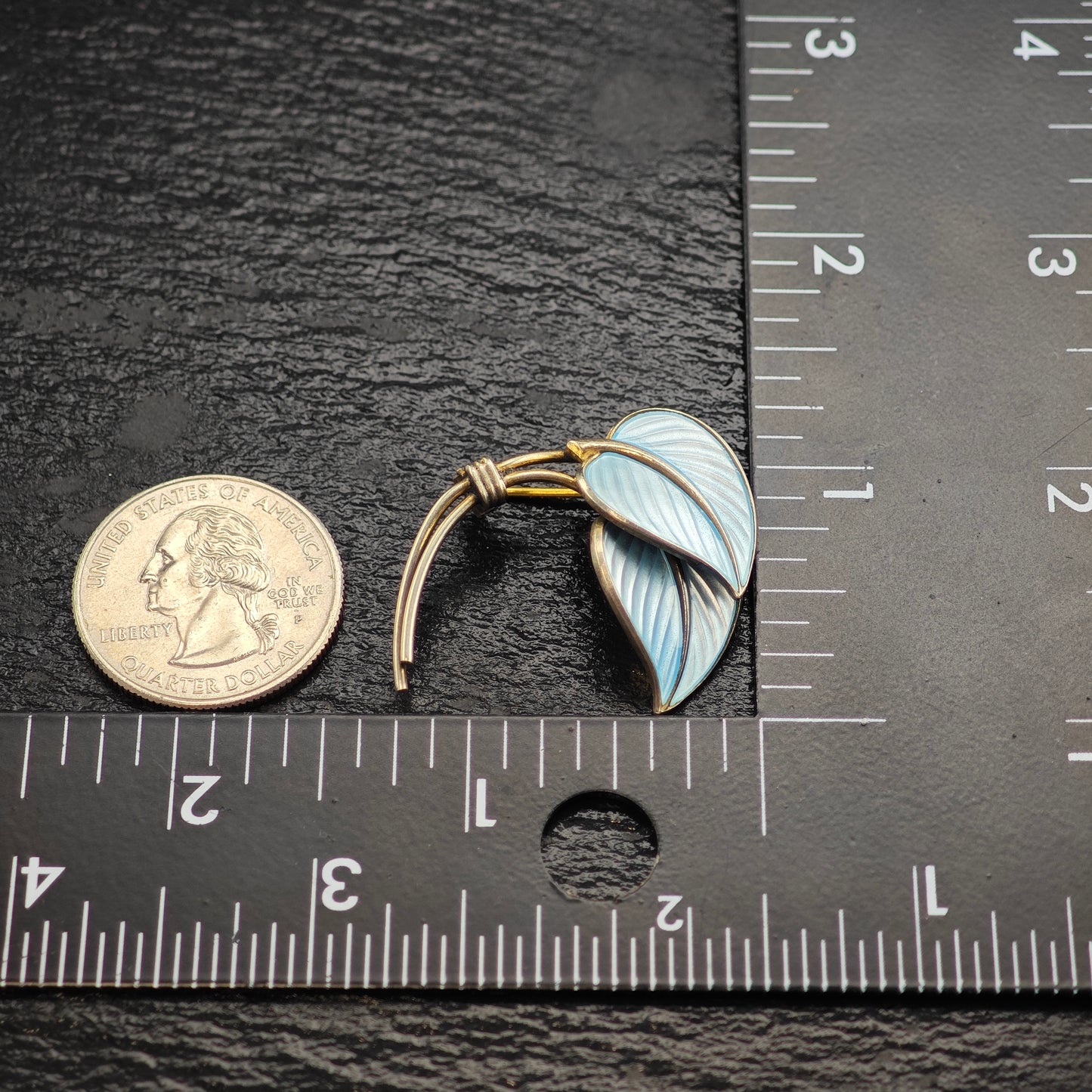 Norway Enamel Leaf Sterling Silver Brooch B2182