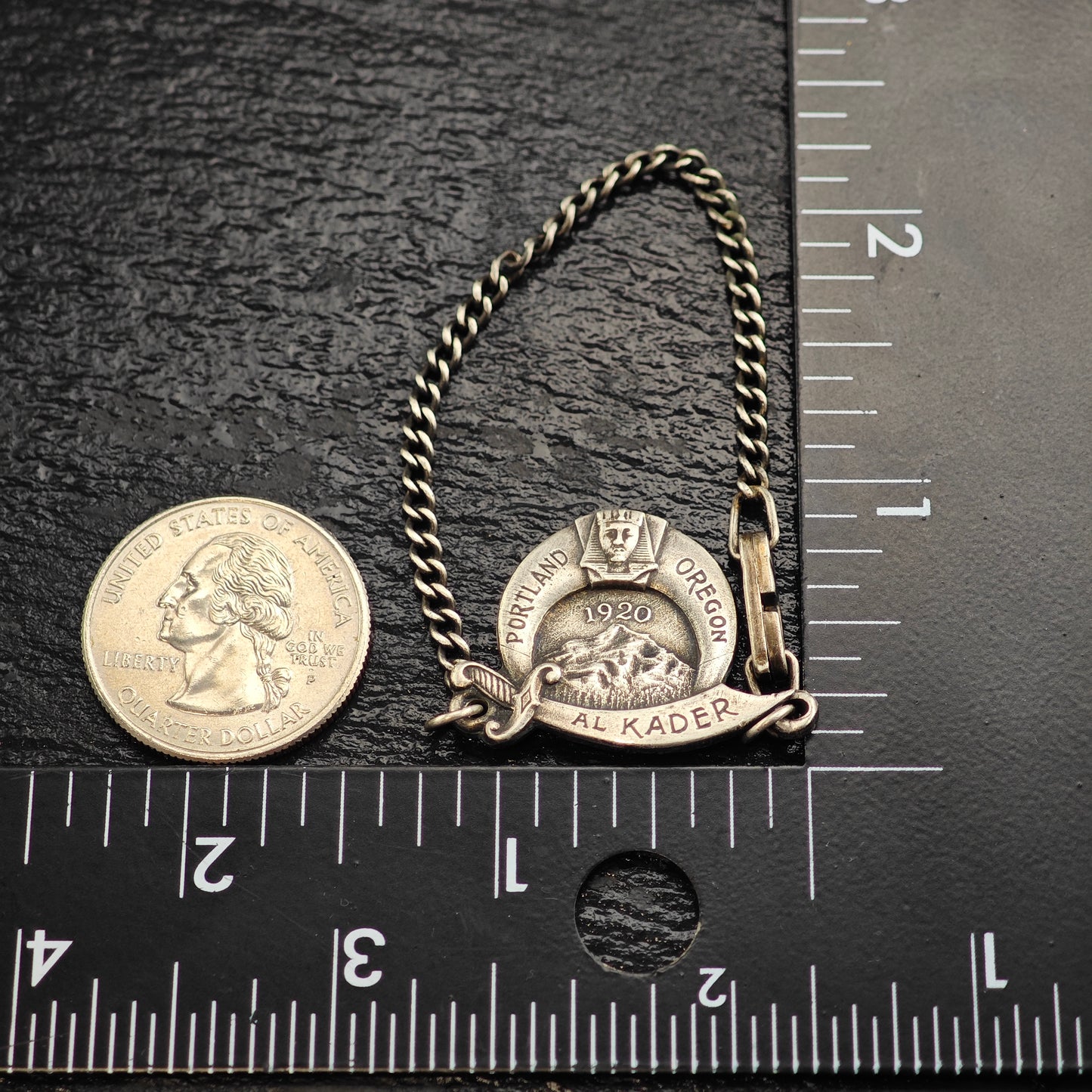 Art Deco Egyptian Revival, Sterling Silver Shriners Tag  B2198