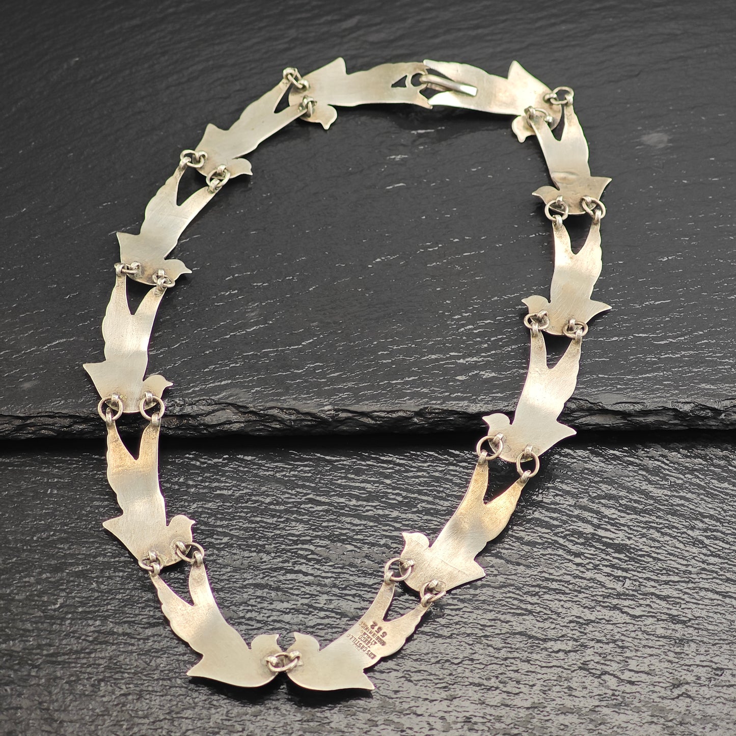 Los Castillos, Taxco Sterling Silver Doves 552, Collar Necklace N2706