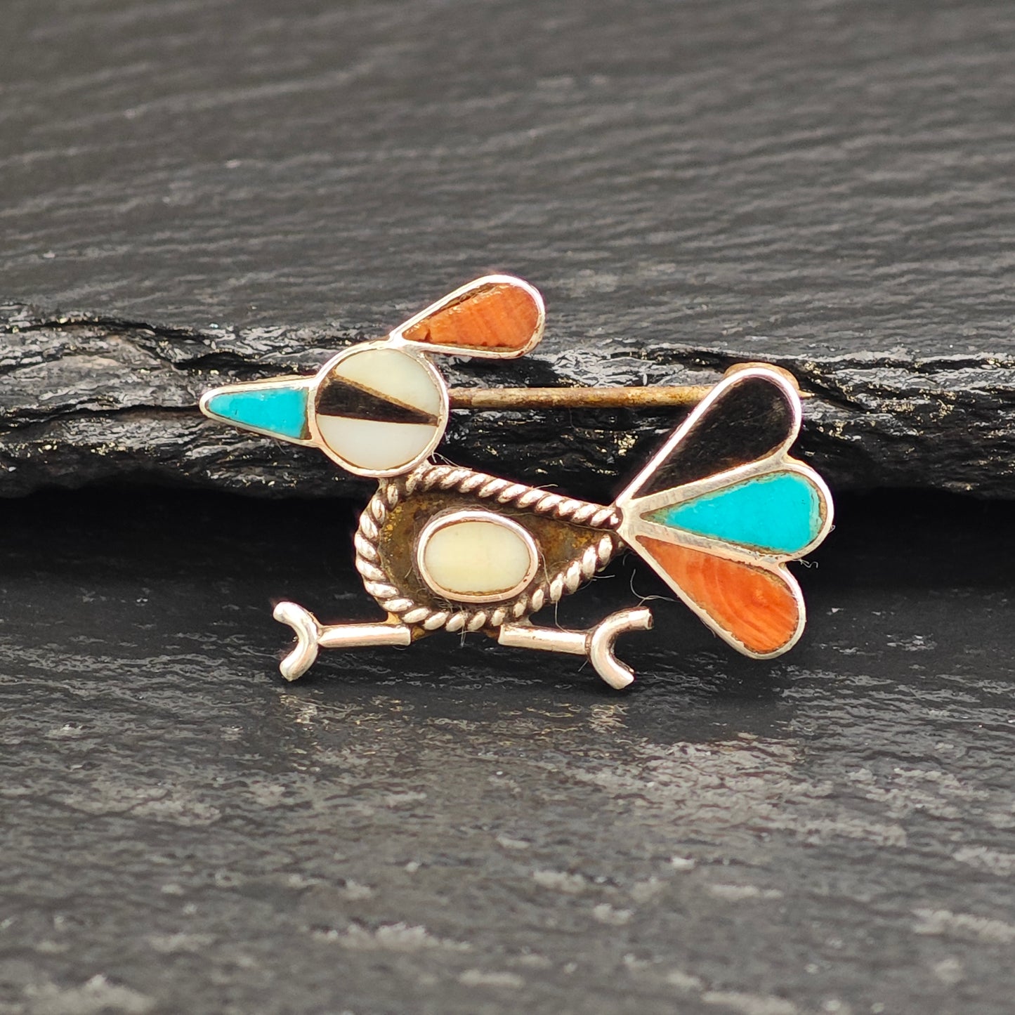 Choice of Native American Multi-Stone Inlay Sterling Silver Brooch B2215