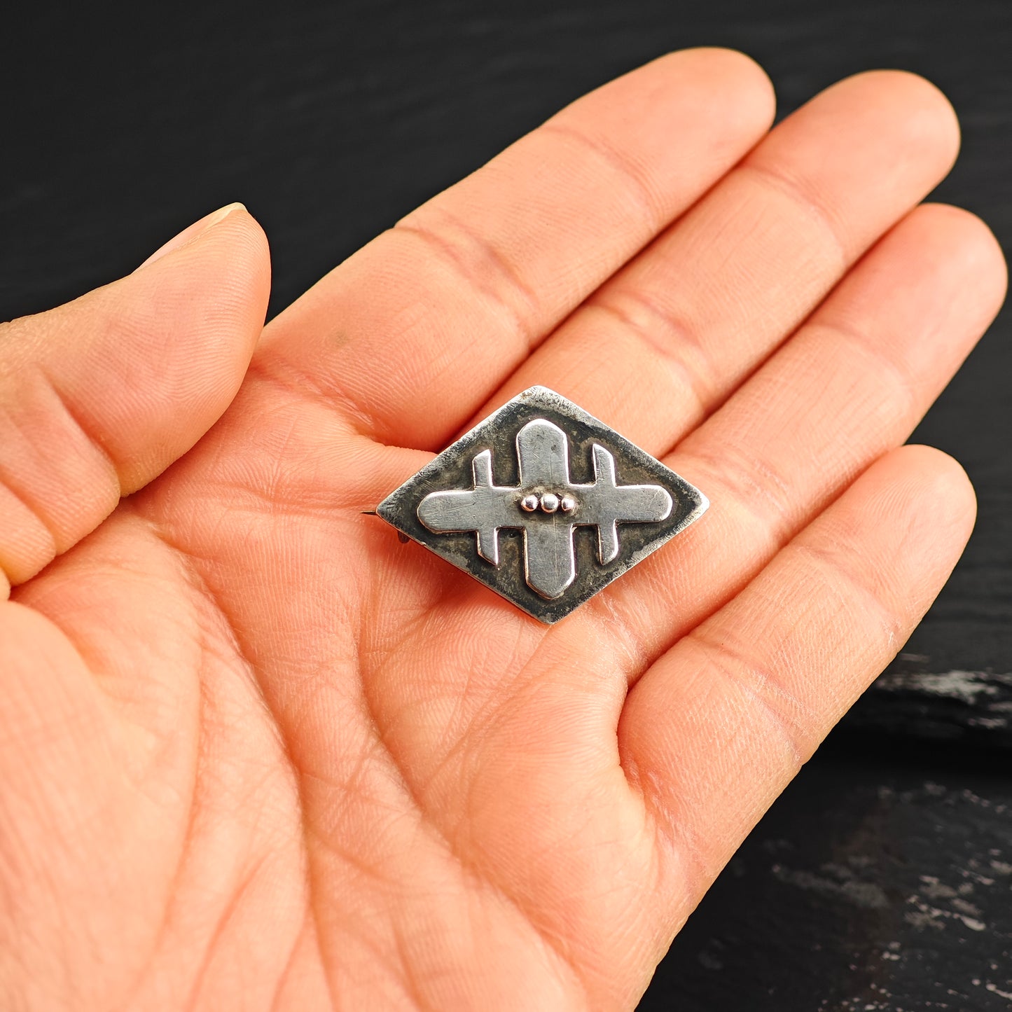 Antique Sterling Silver Brooch B2222