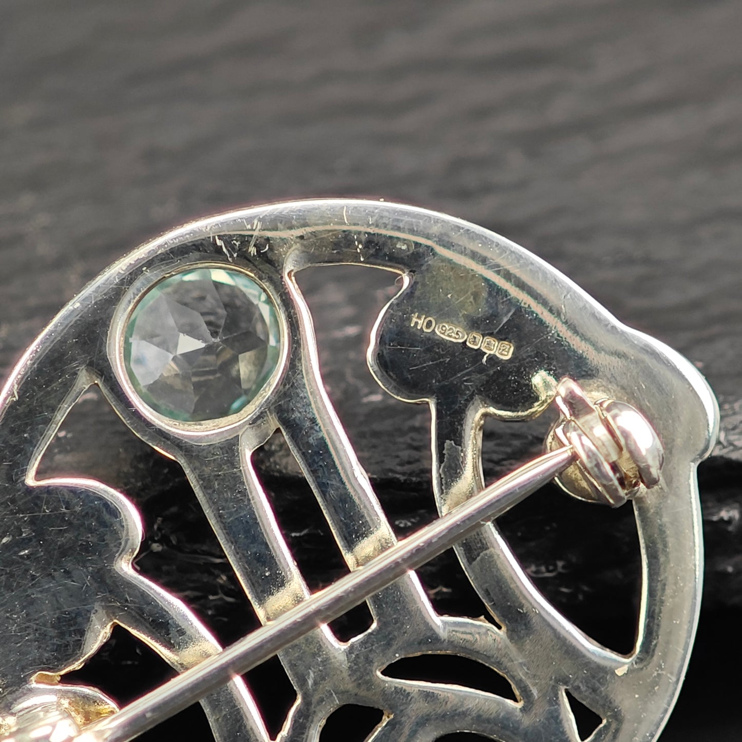 English Floral Topaz Sterling Silver Brooch B2225