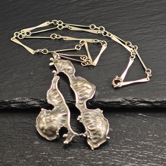 Brutalist Abstract, Sterling Silver Necklace N2698