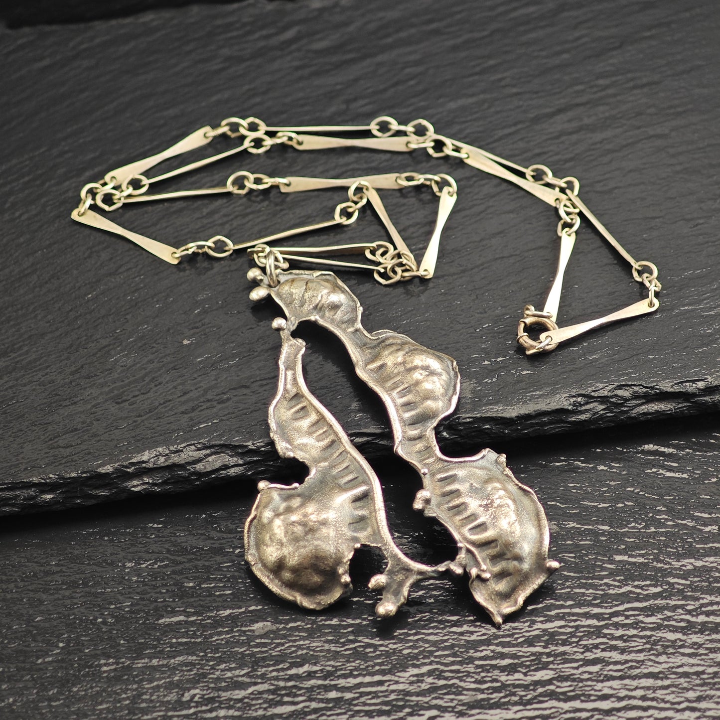 Brutalist Abstract, Sterling Silver Necklace N2698