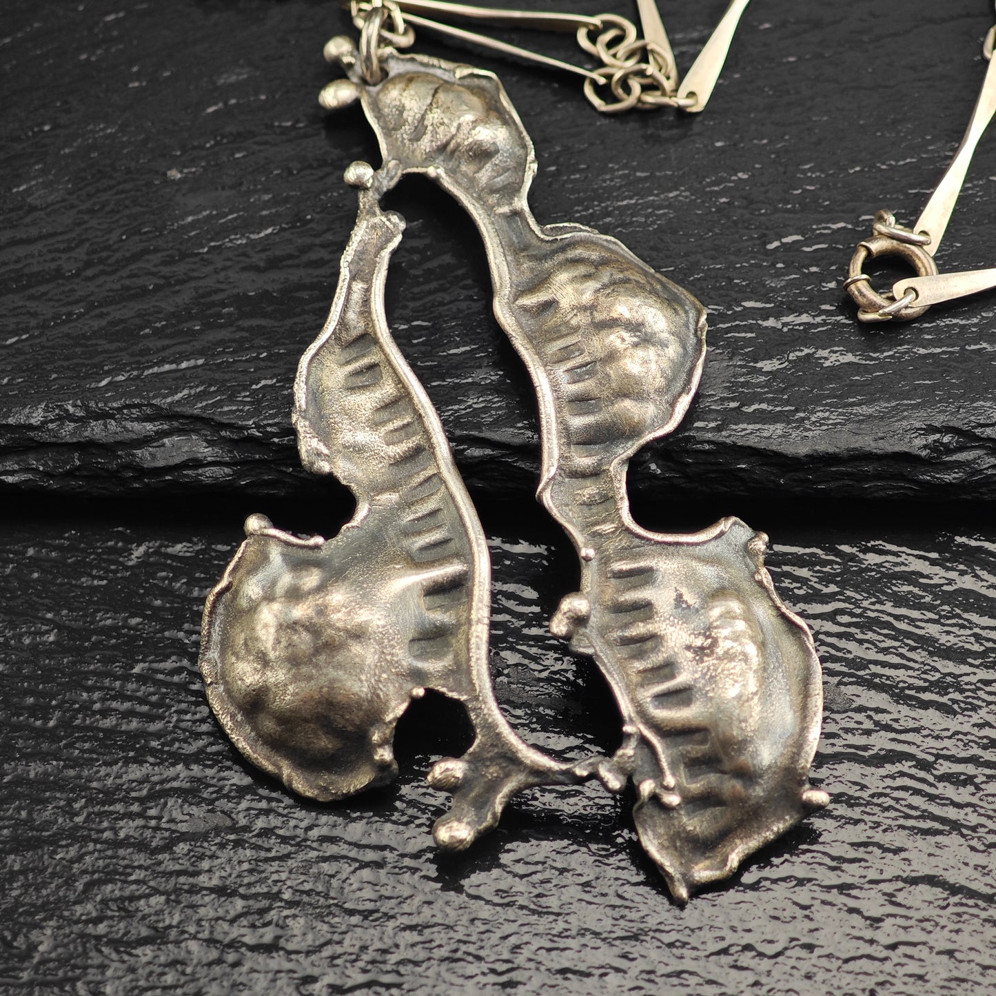 Brutalist Abstract, Sterling Silver Necklace N2698