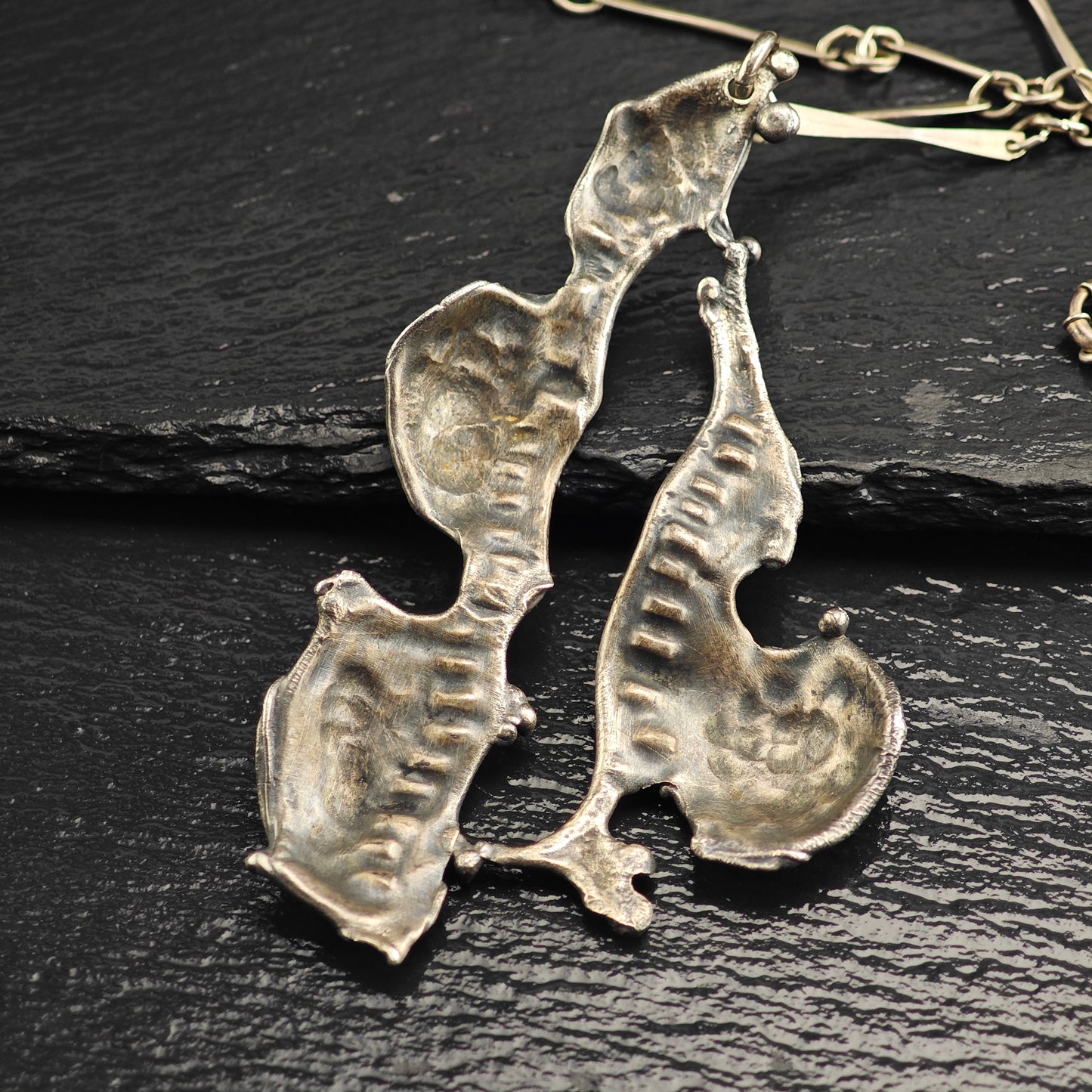 Brutalist Abstract, Sterling Silver Necklace N2698