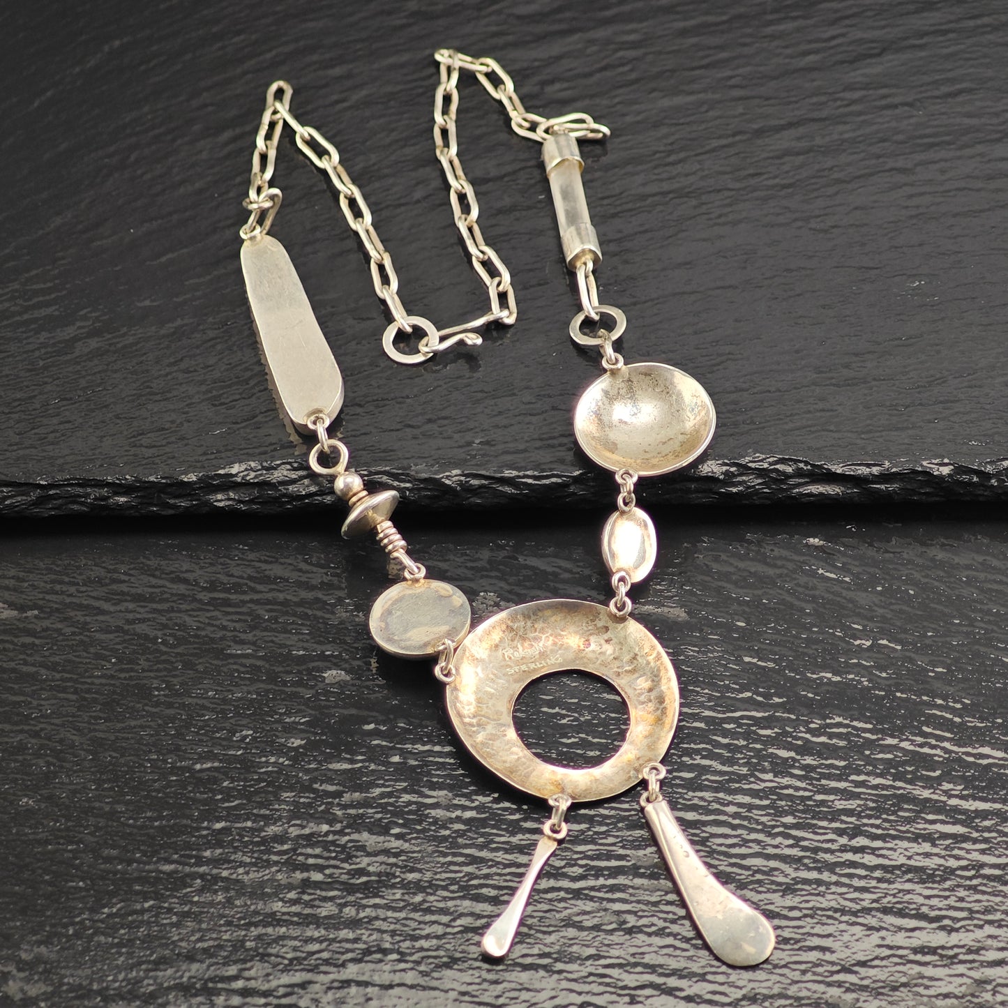 Studio Artist, Sterling Silver, Abstract Necklace N2699