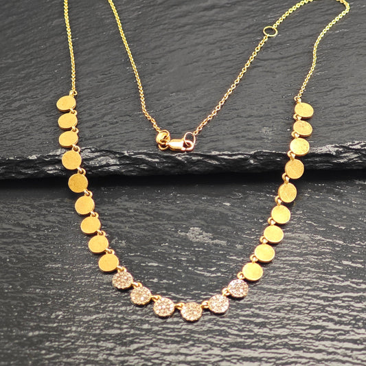 Gold Plated Diamond, Minimalist Sterling Silver Necklace N2702