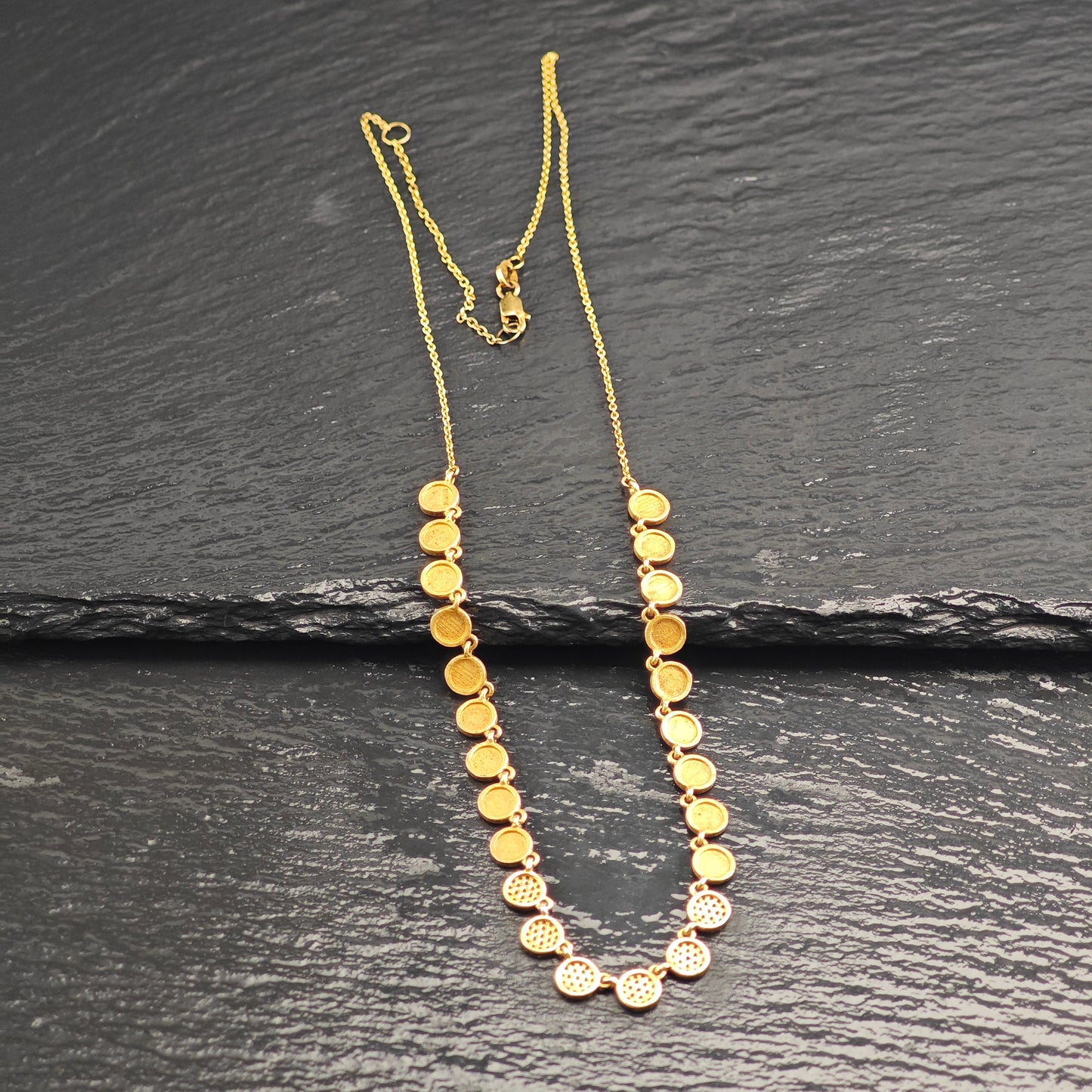 Gold Plated Diamond, Minimalist Sterling Silver Necklace N2702