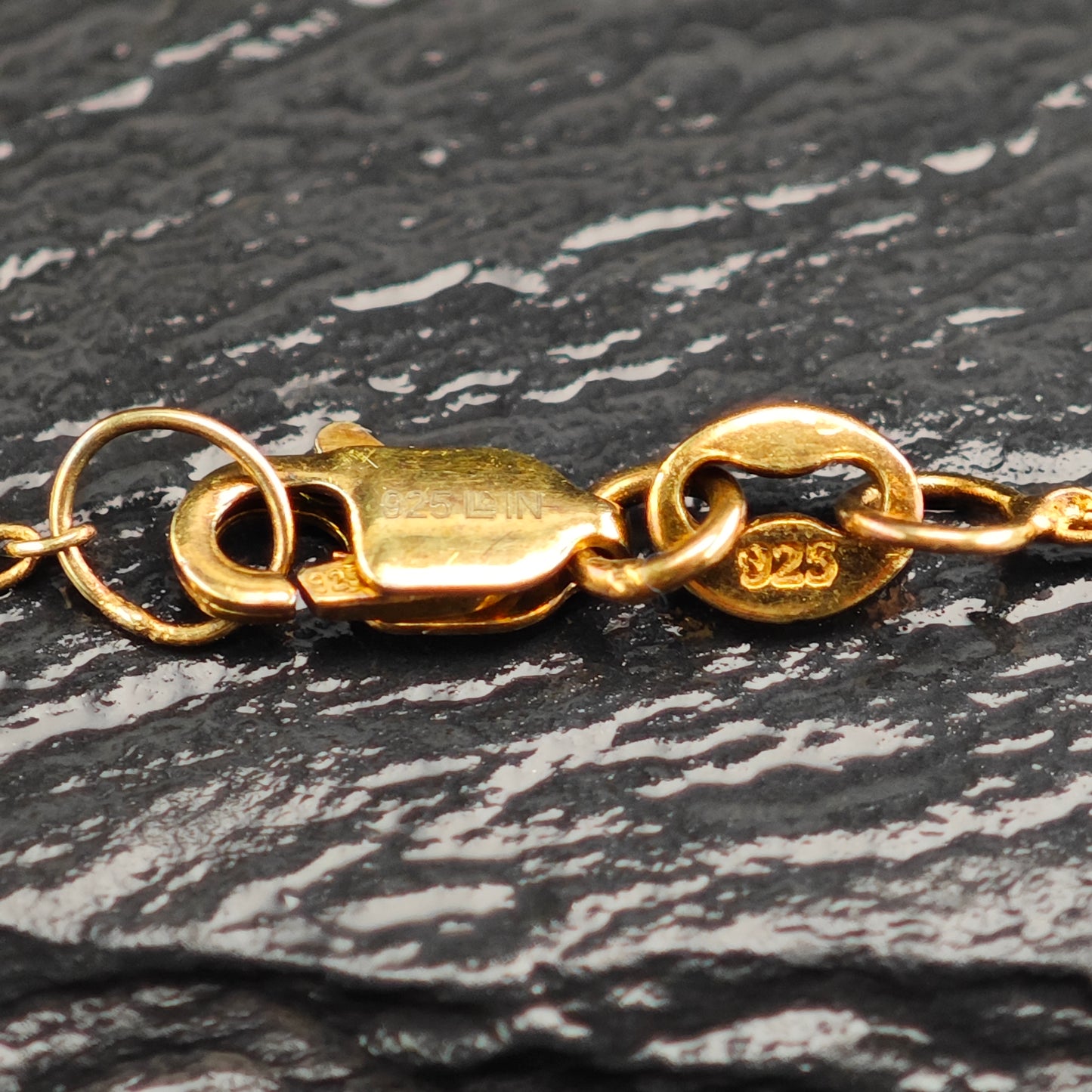Gold Plated Diamond, Minimalist Sterling Silver Necklace N2702