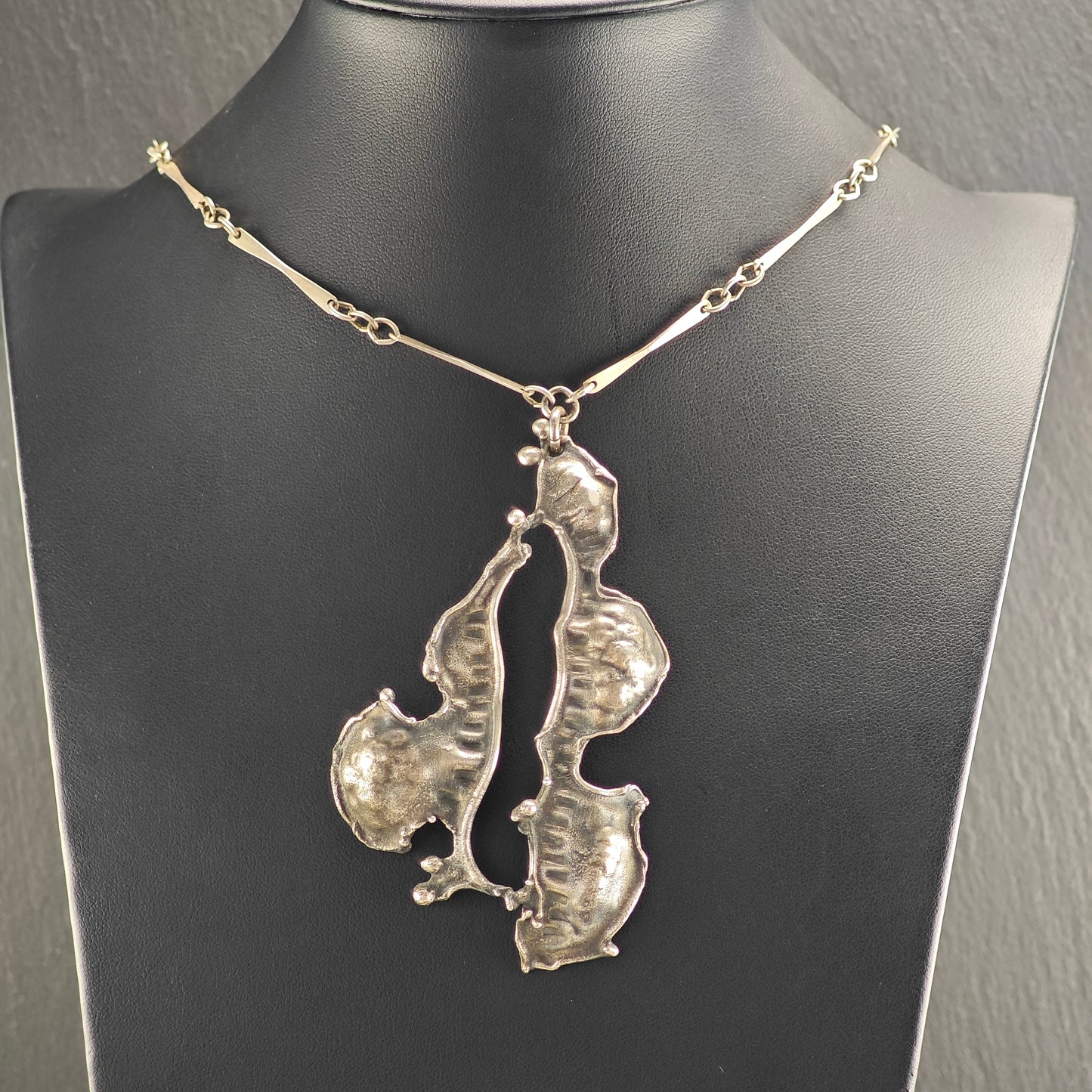 Brutalist Abstract, Sterling Silver Necklace N2698
