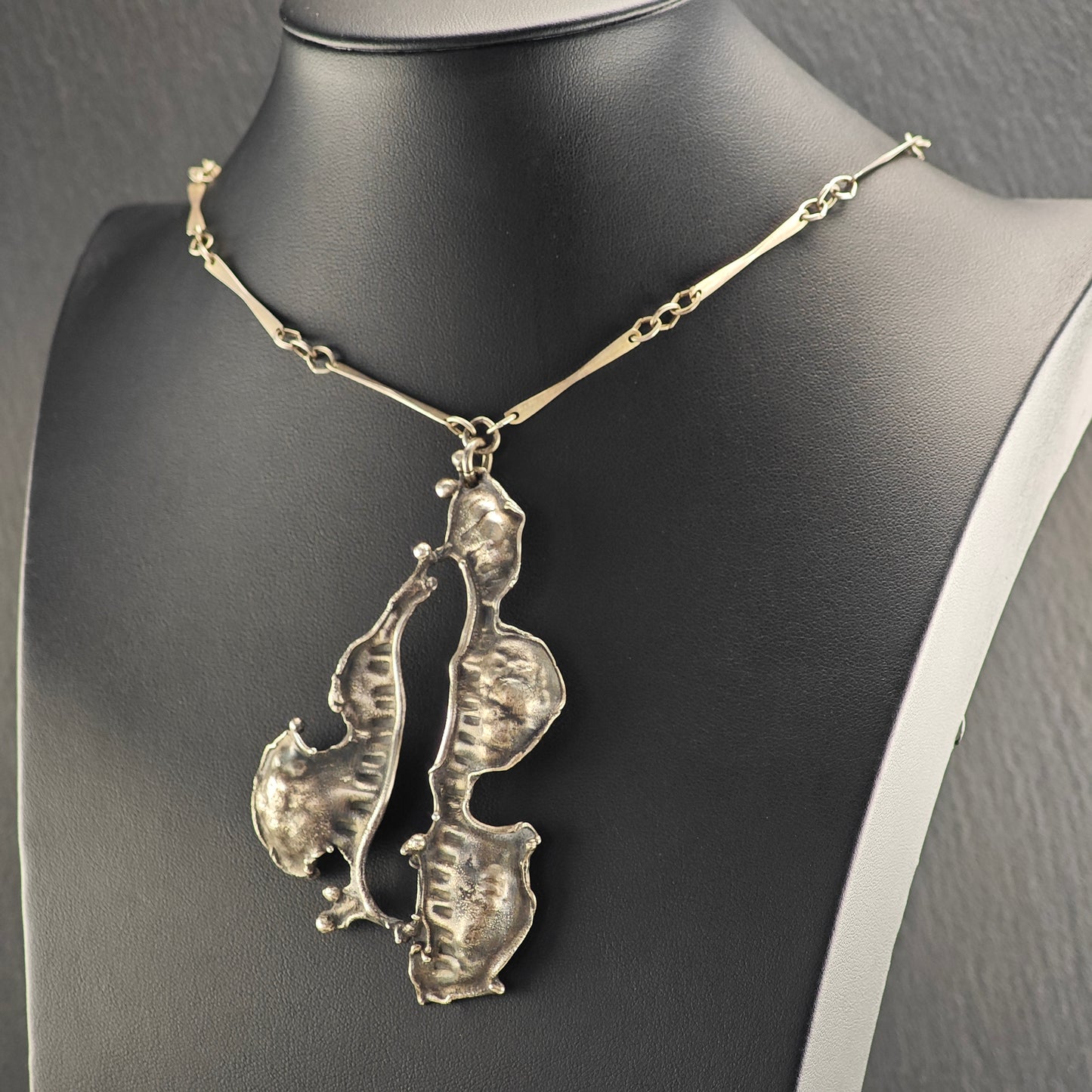 Brutalist Abstract, Sterling Silver Necklace N2698