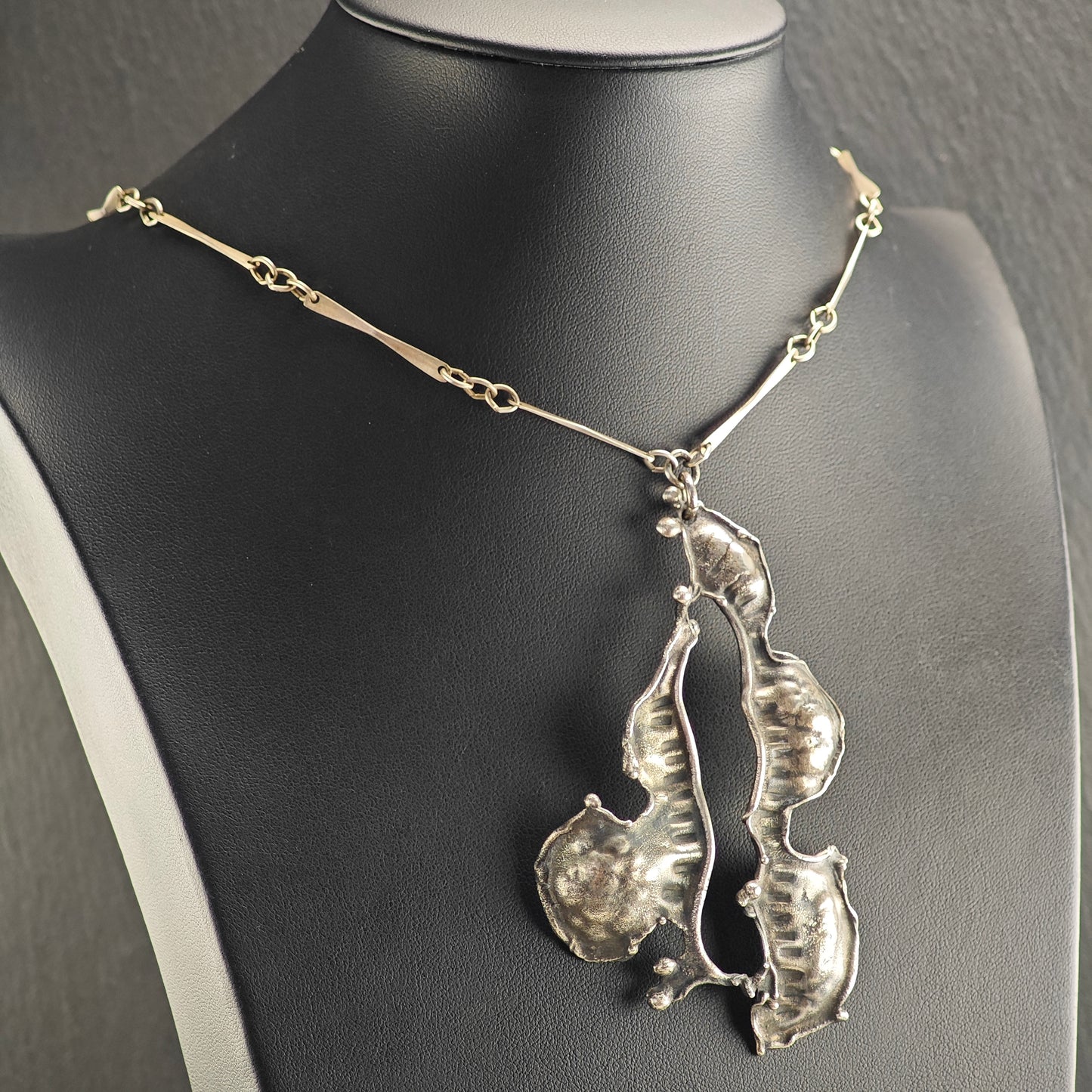 Brutalist Abstract, Sterling Silver Necklace N2698