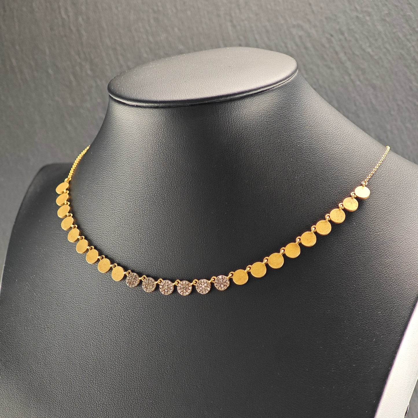 Gold Plated Diamond, Minimalist Sterling Silver Necklace N2702