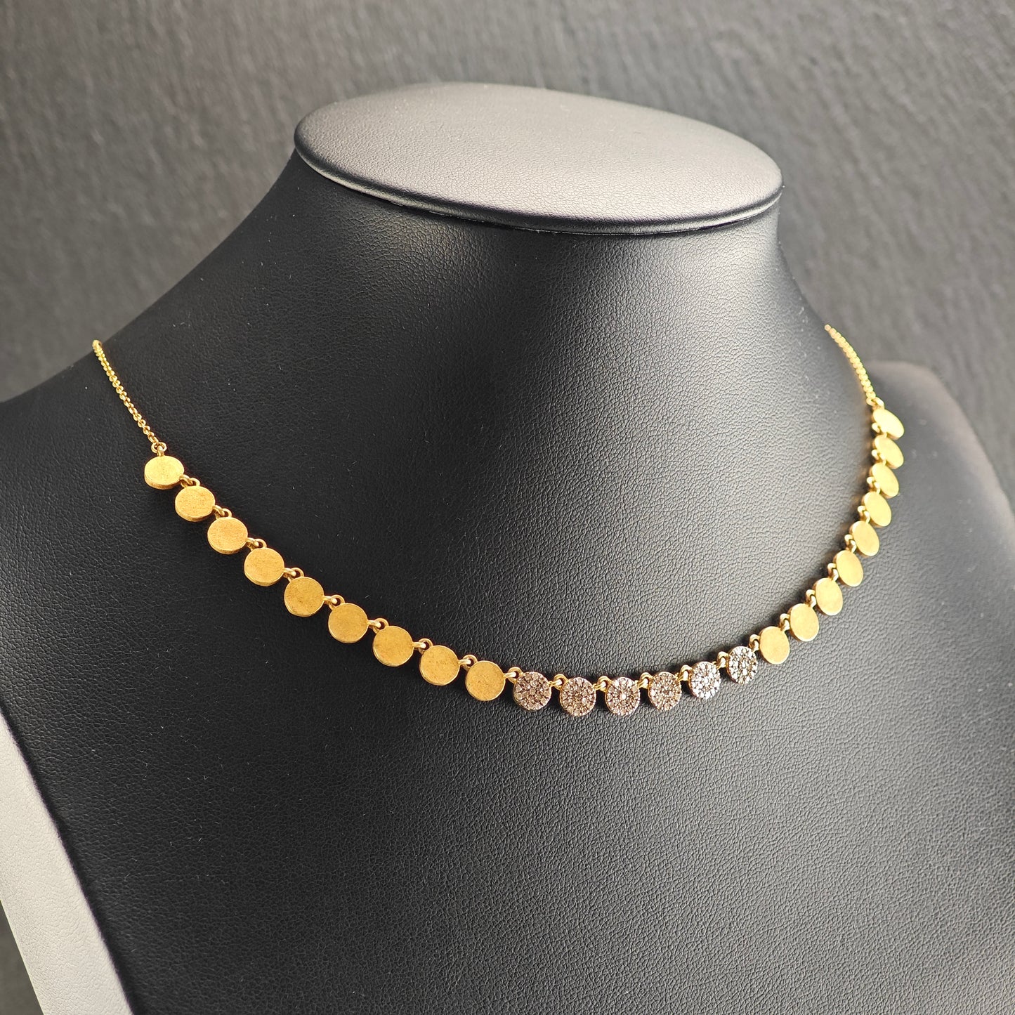 Gold Plated Diamond, Minimalist Sterling Silver Necklace N2702