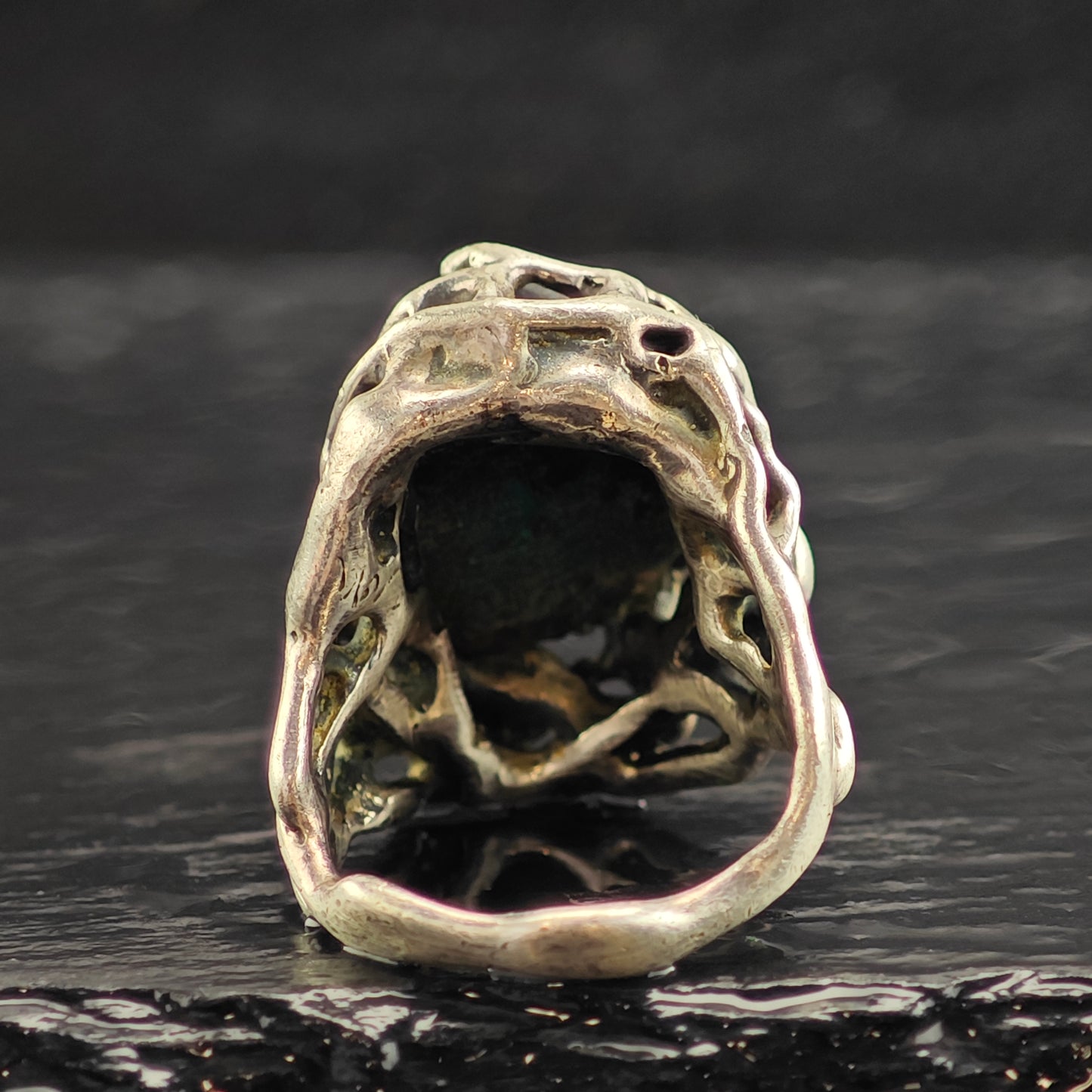 Brutalist Chrysocolla Ring Sterling Silver Ring Sz 6 1/2 R6474