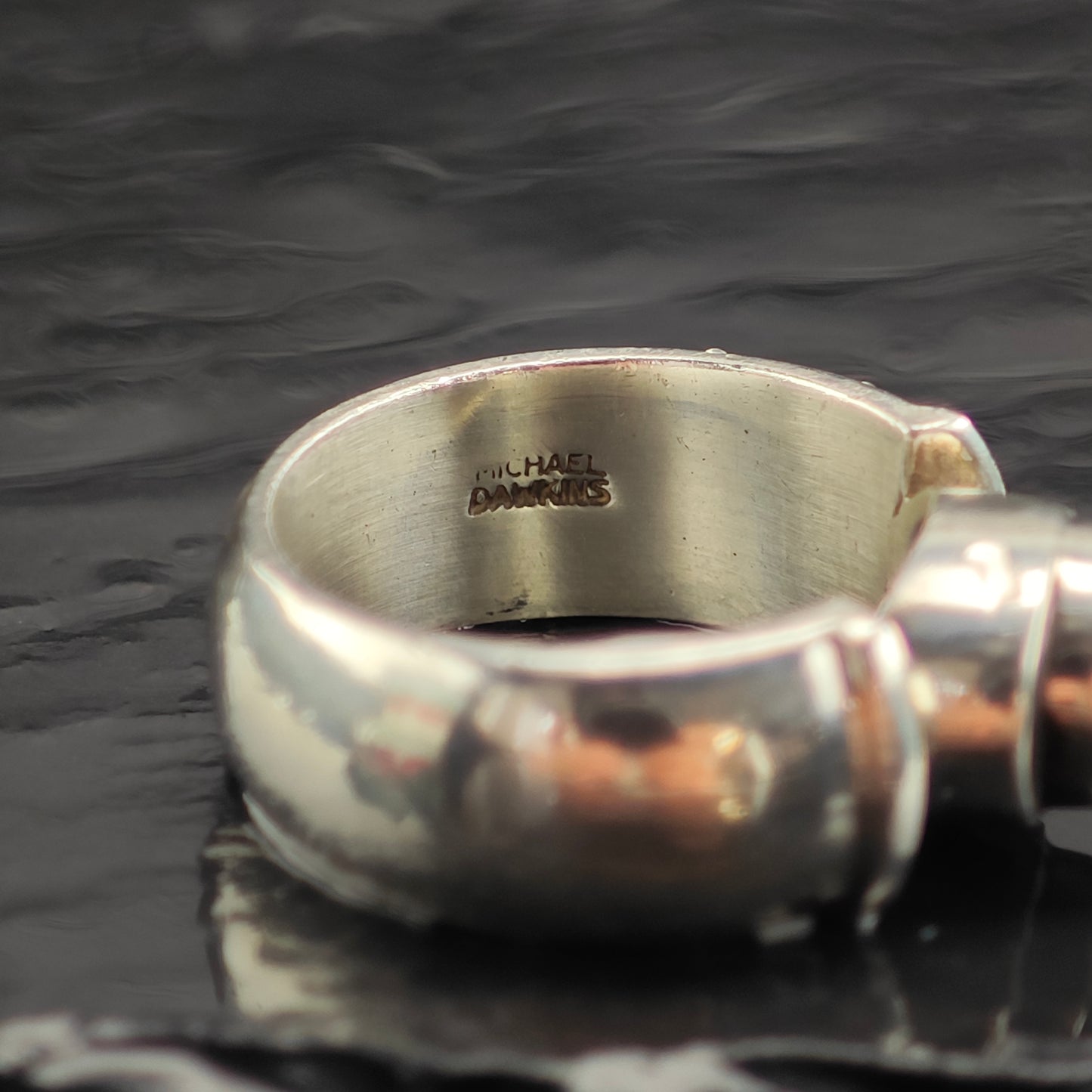Michael Dawkins Pearl Modernist Sterling Silver Ring Sz 6 1/2 R6482