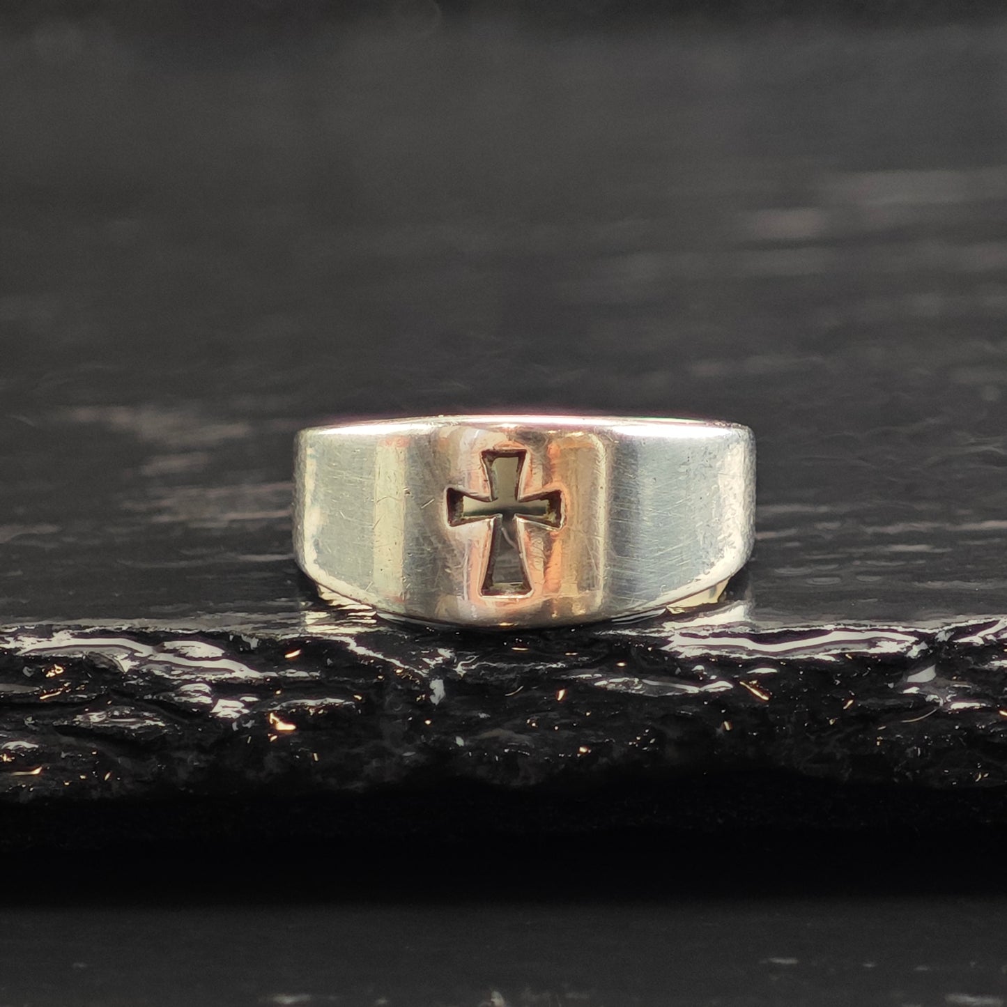 Vintage James Avery Cross Cut Out Sterling Silver Ring Sz 6 1/4 R6488
