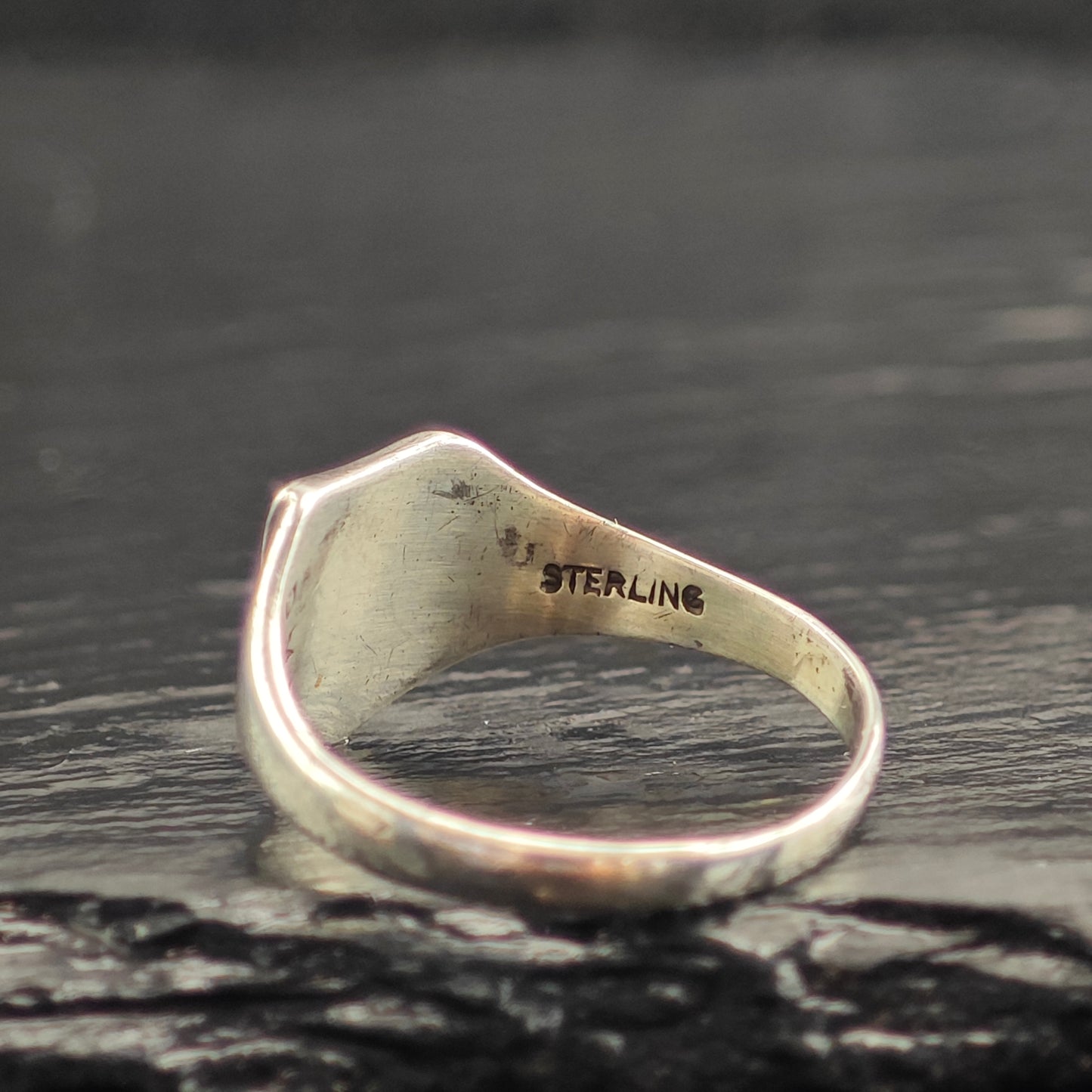 Antique 1923 Signet Class Ring Engraved Sterling Silver Sz 9 1/4 R6490