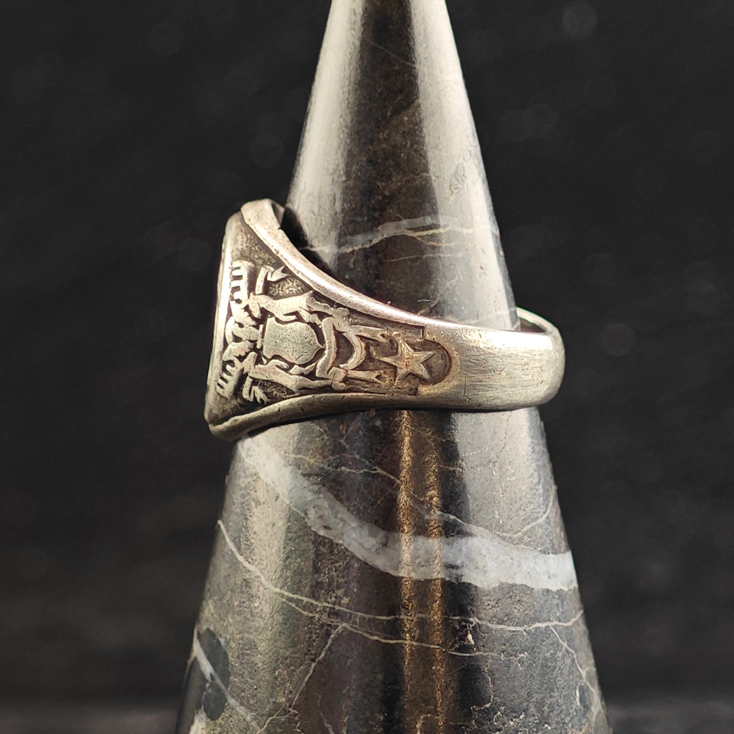 Detroit Antique Commemorative WW1 Sterling Silver Signet Ring Sz 8 R6493