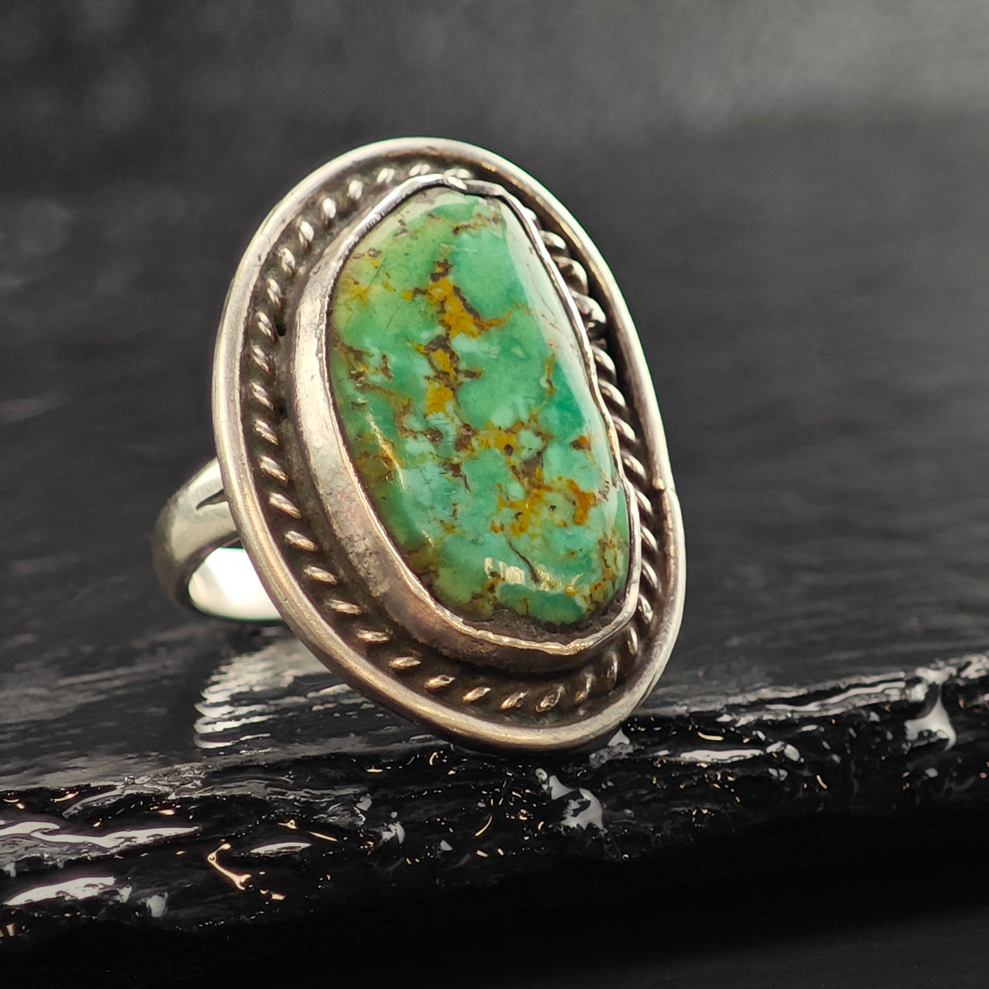 Sw Turquoise Sterling Silver Ring Sz 6 1/2 R6495