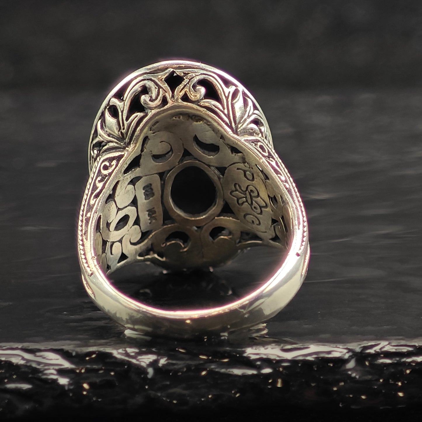 Phillip Gavriel 18K Oval Accent Sterling Silver Ring Sz 9 1/2 R6498