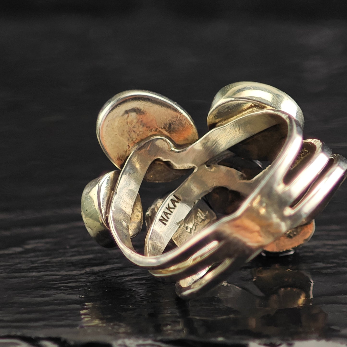 Navaj Nakai Multi Stone Sterling Silver Ring Sz 8 3/4 R6500