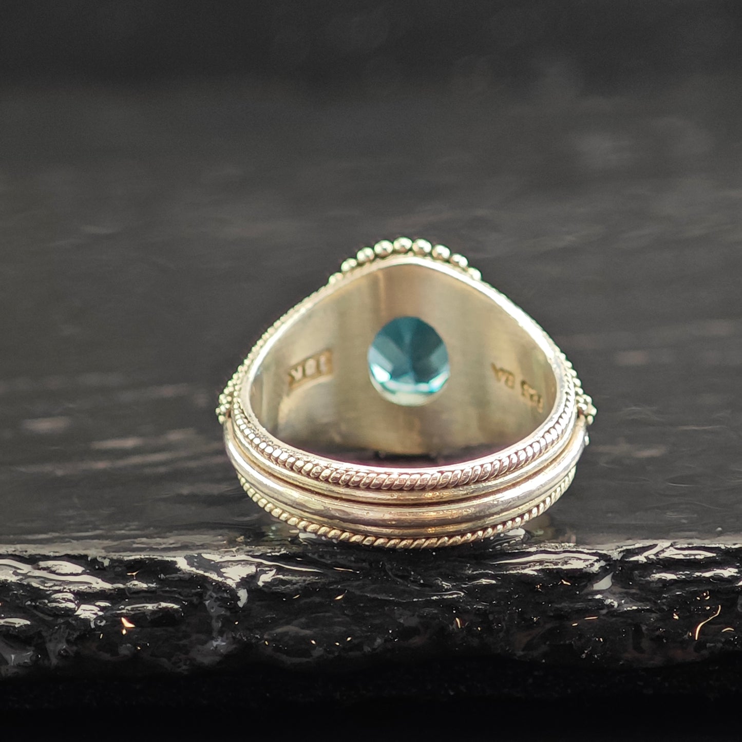 Bali Topaz 18k Gold Accent Sterling Silver Ring Sz 6 R6518