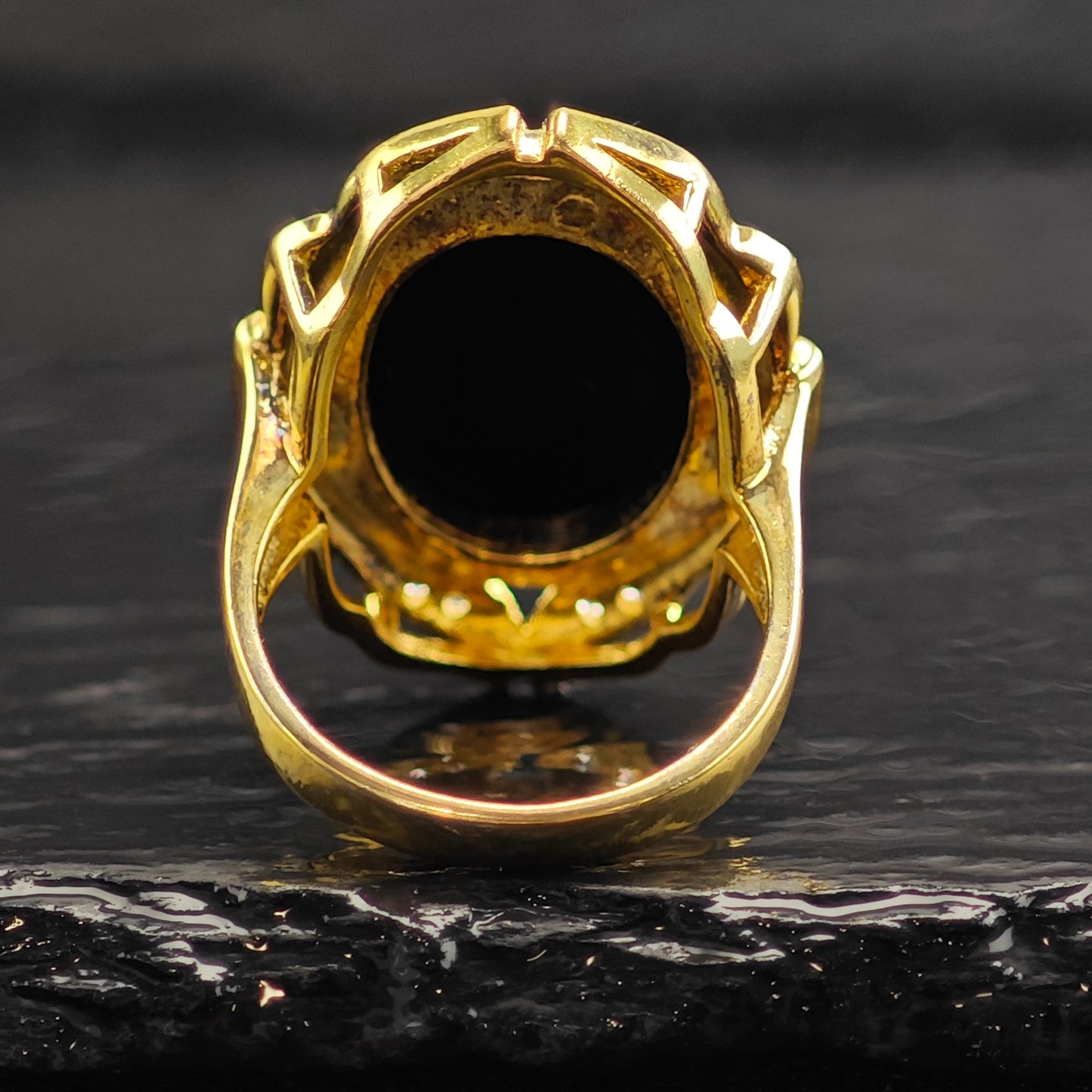 Cameo Gold Plated Sterling Silver ring Sz 8 R6525