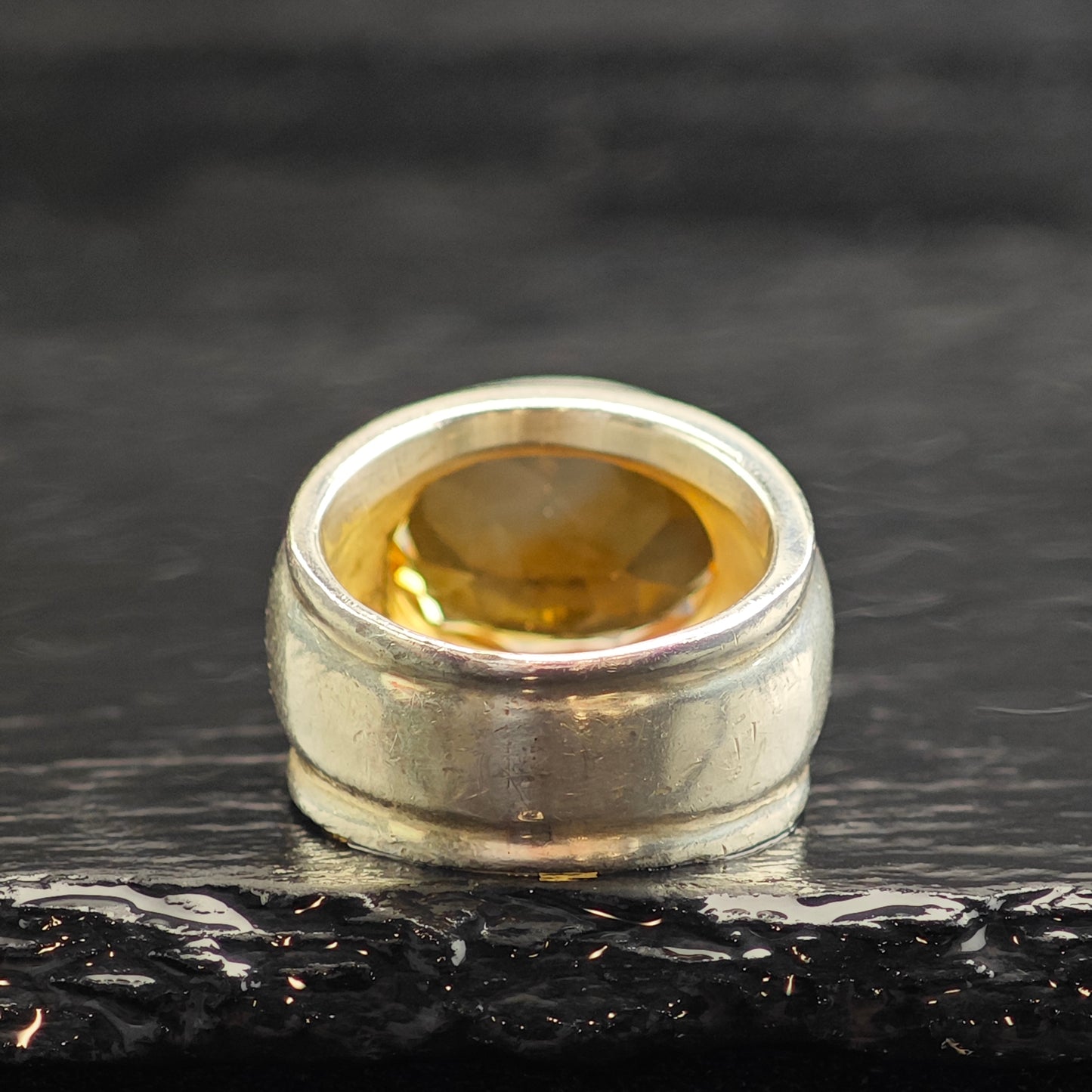 Oval Citrine Sterling Silver Ring Sz 6 3/4 R6527