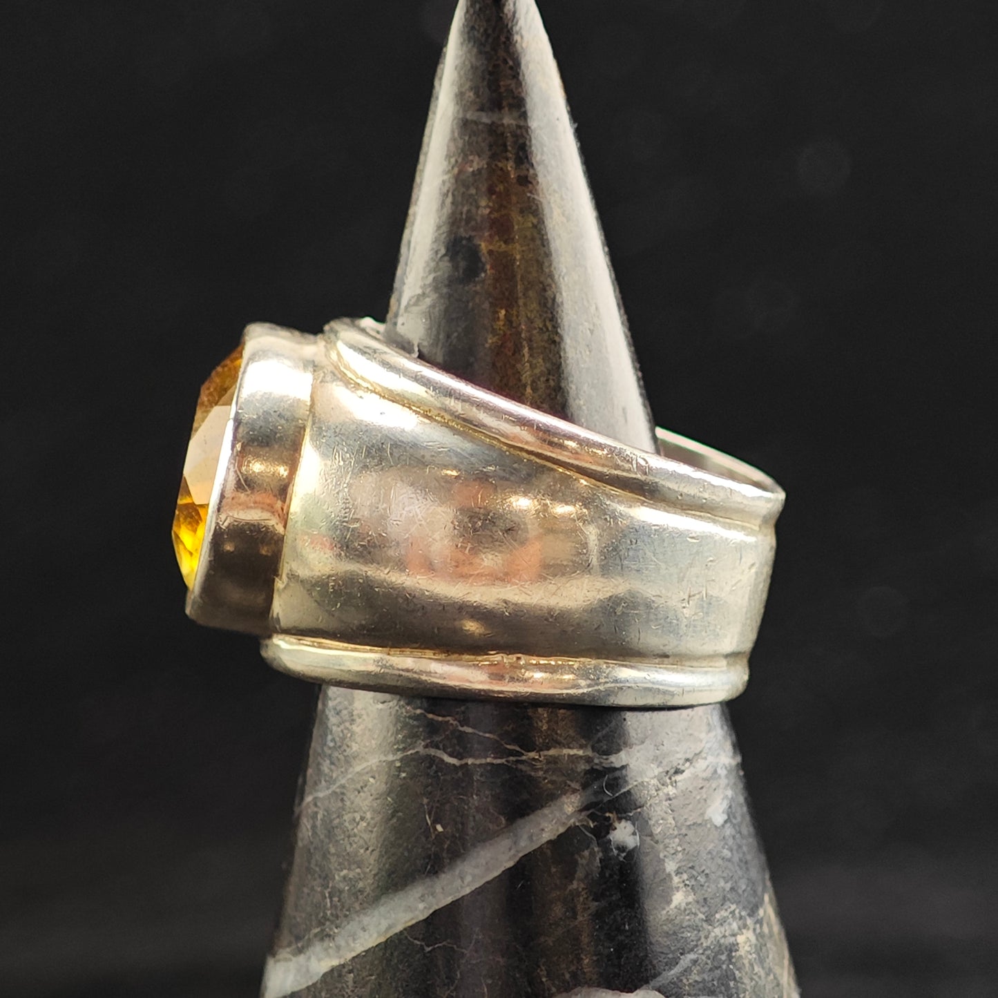 Oval Citrine Sterling Silver Ring Sz 6 3/4 R6527