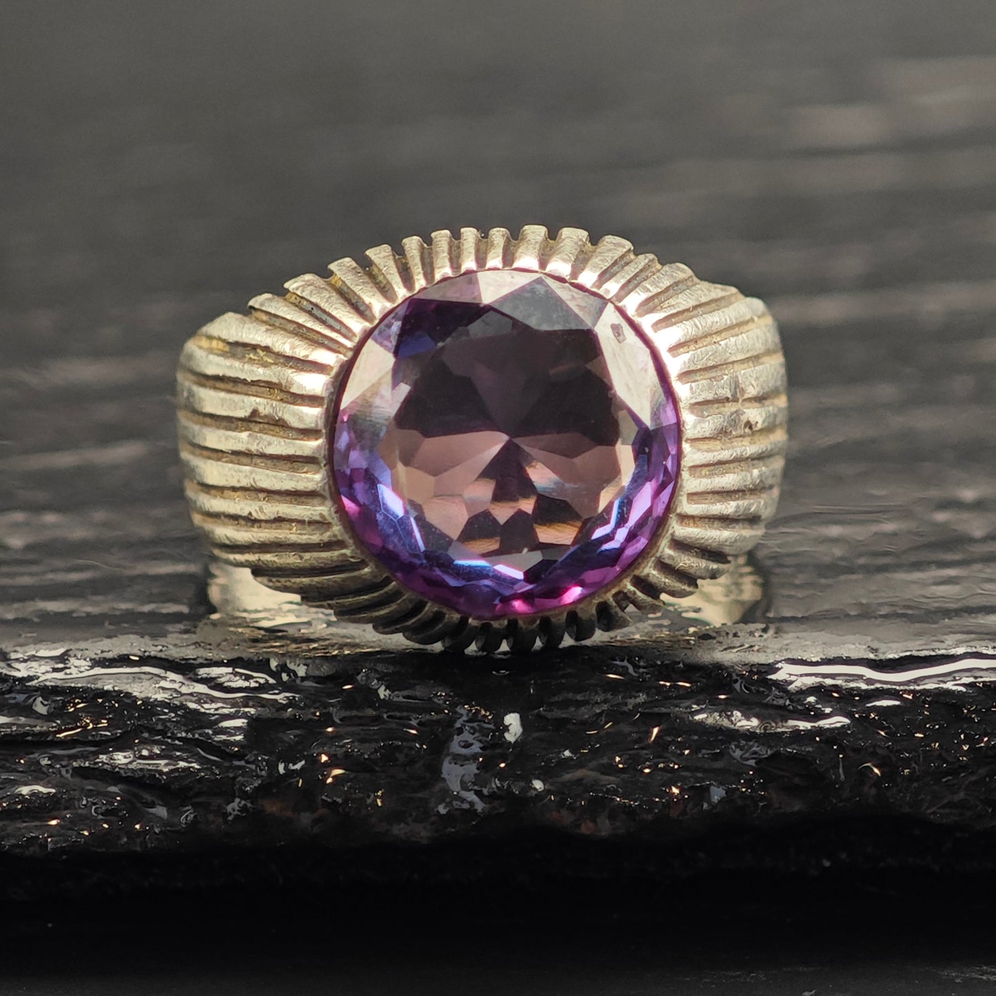 Color Change Corundum Sterling Sterling Ring Sz 10 1/2 R6534