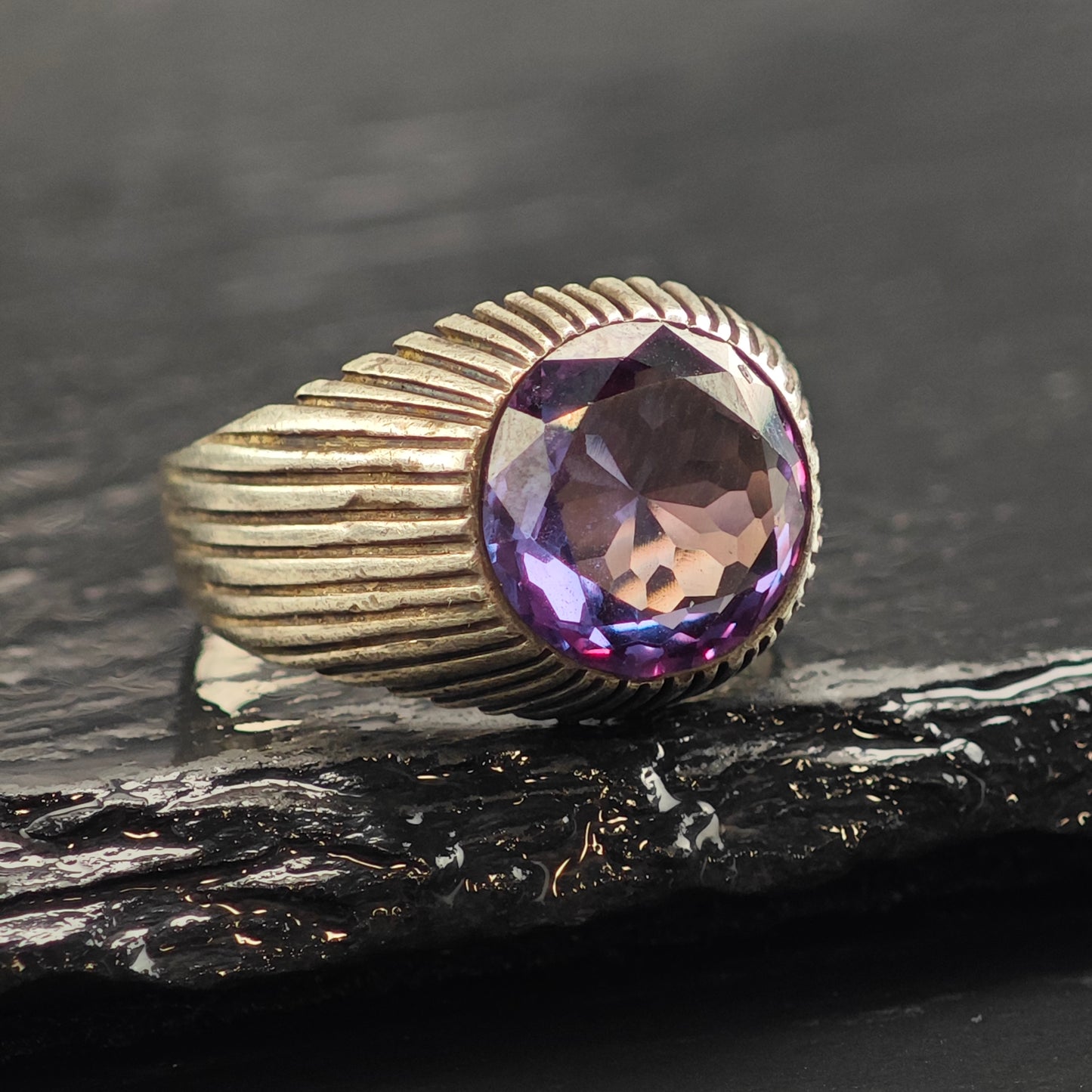Color Change Corundum Sterling Sterling Ring Sz 10 1/2 R6534