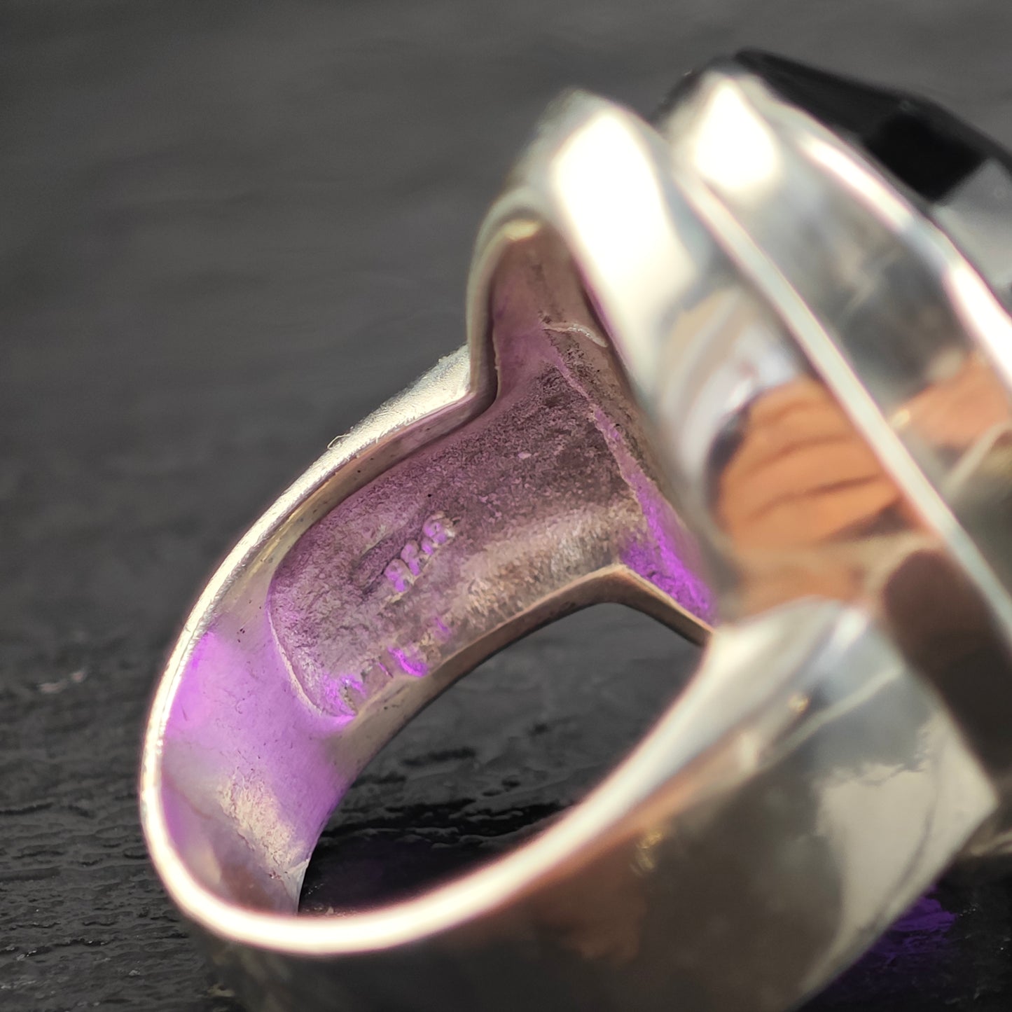 Large Amethyst Sterling Silver Ring Sz 10 R6541