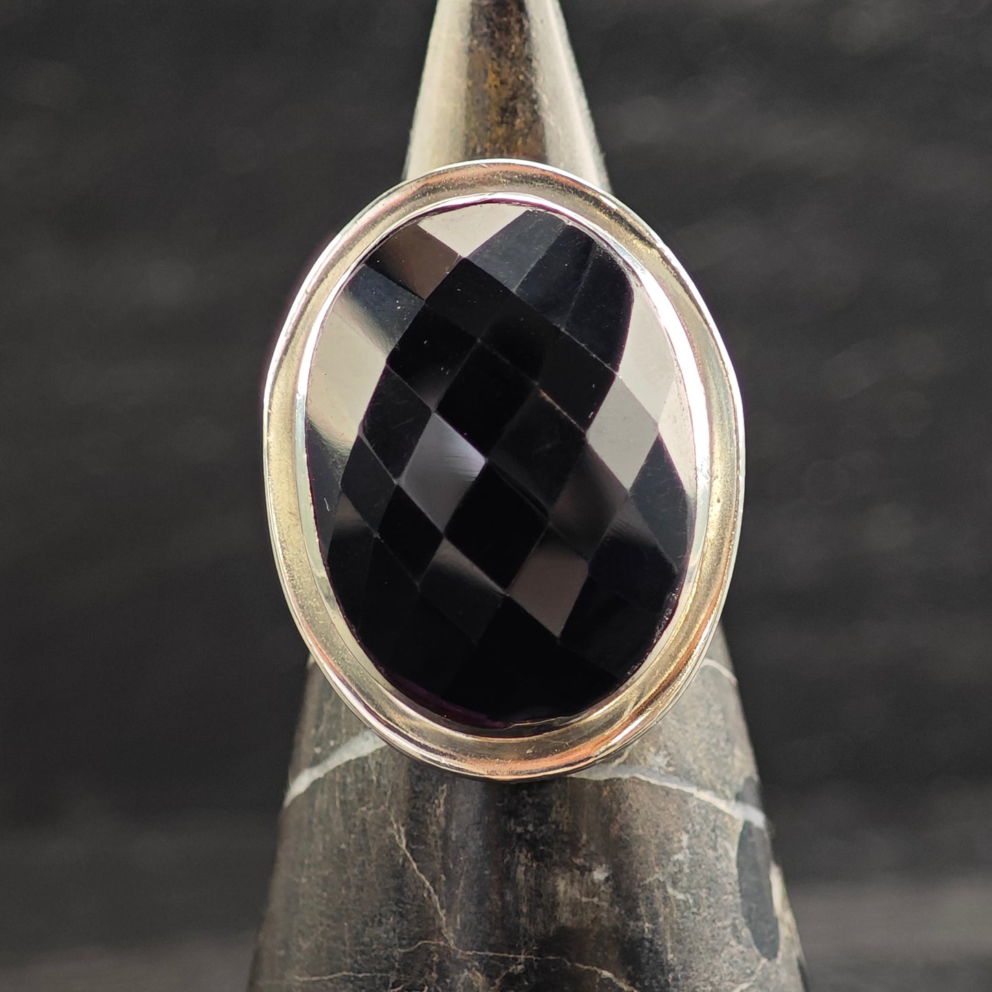 Large Amethyst Sterling Silver Ring Sz 10 R6541