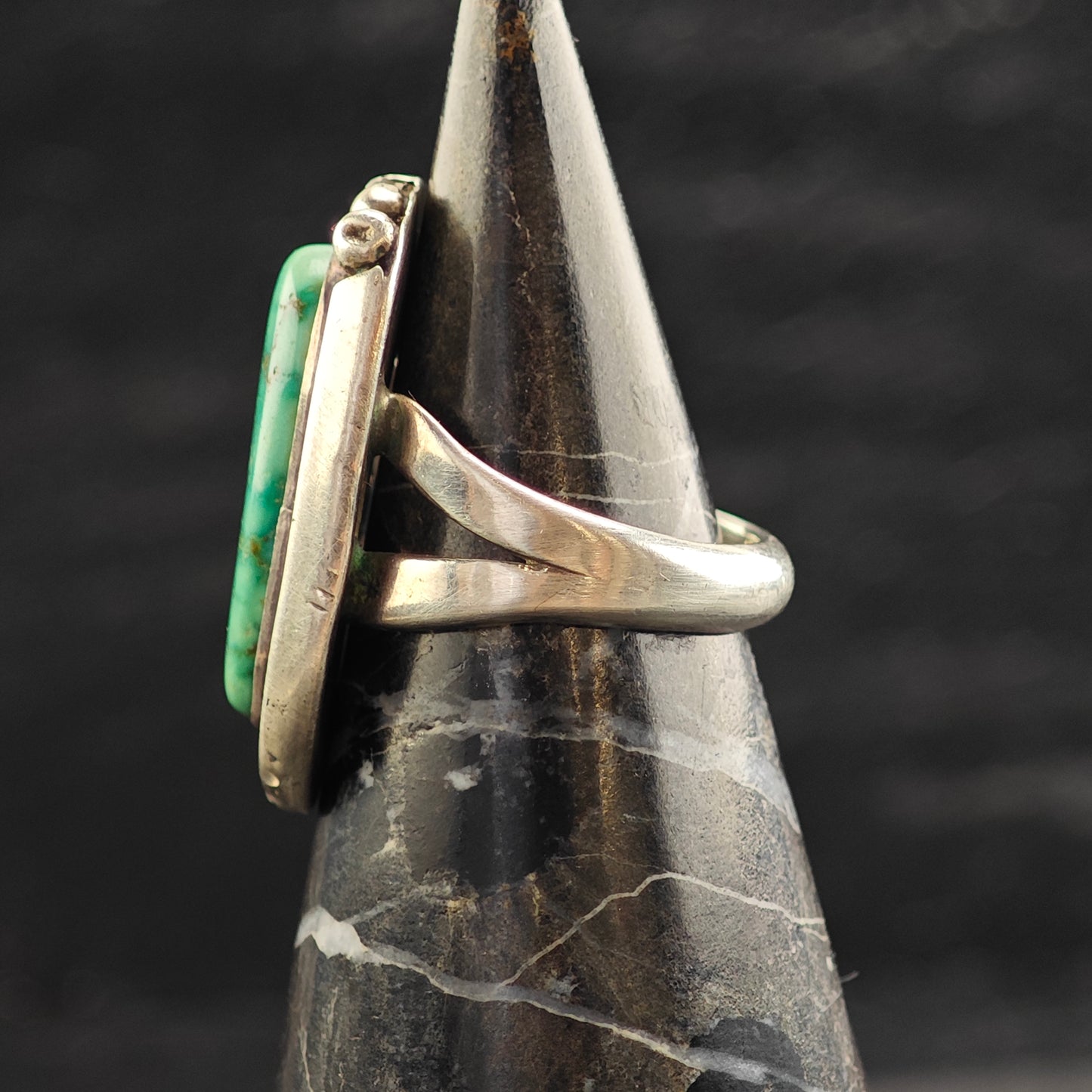 Native American Turquoise Sterling Silver Ring Sz 6 1/2 R6542