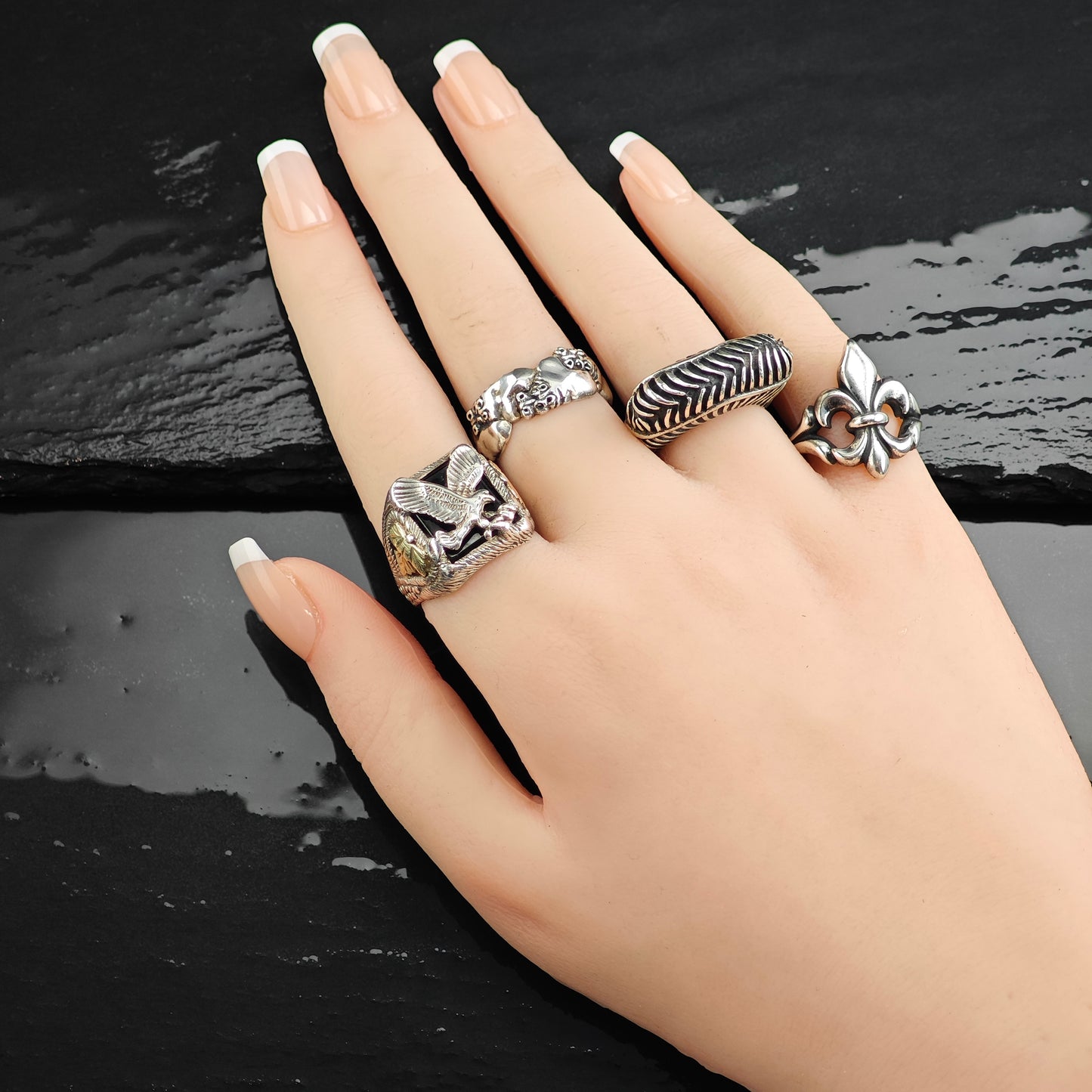 Dian Malouf Brutalist Sterling Silver Ring Sz 6 1/2 R6521