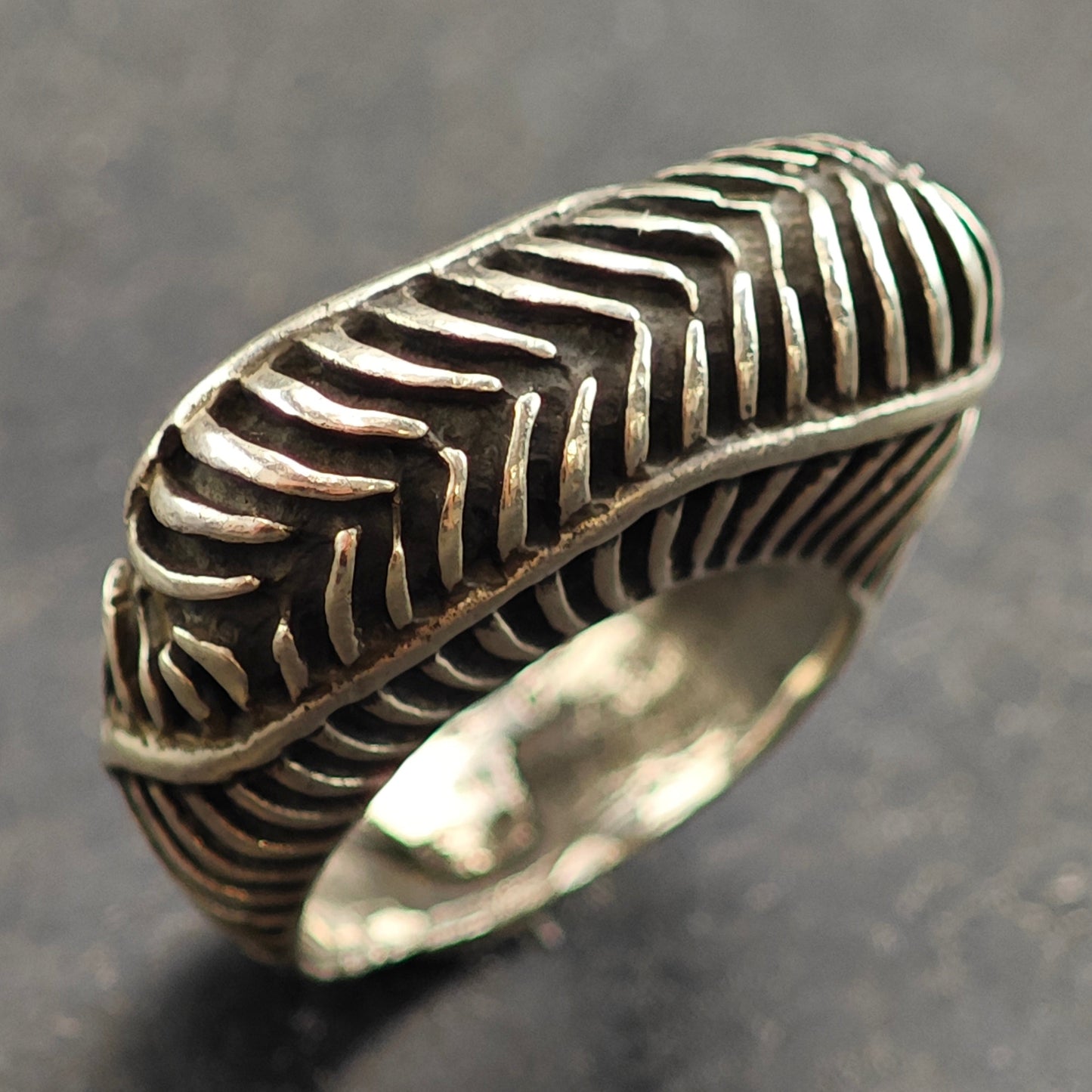 Dian Malouf Brutalist Sterling Silver Ring Sz 6 1/2 R6521