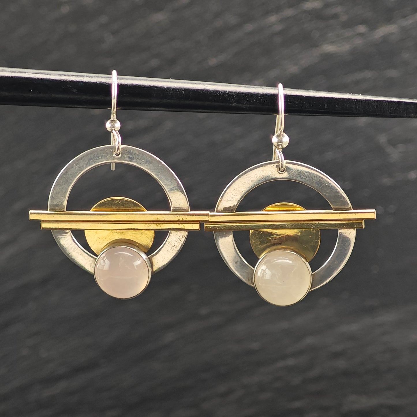 Studio Rose Quartz Gold Filled Sterling Silver Hook/Dangle Earrings ER3086