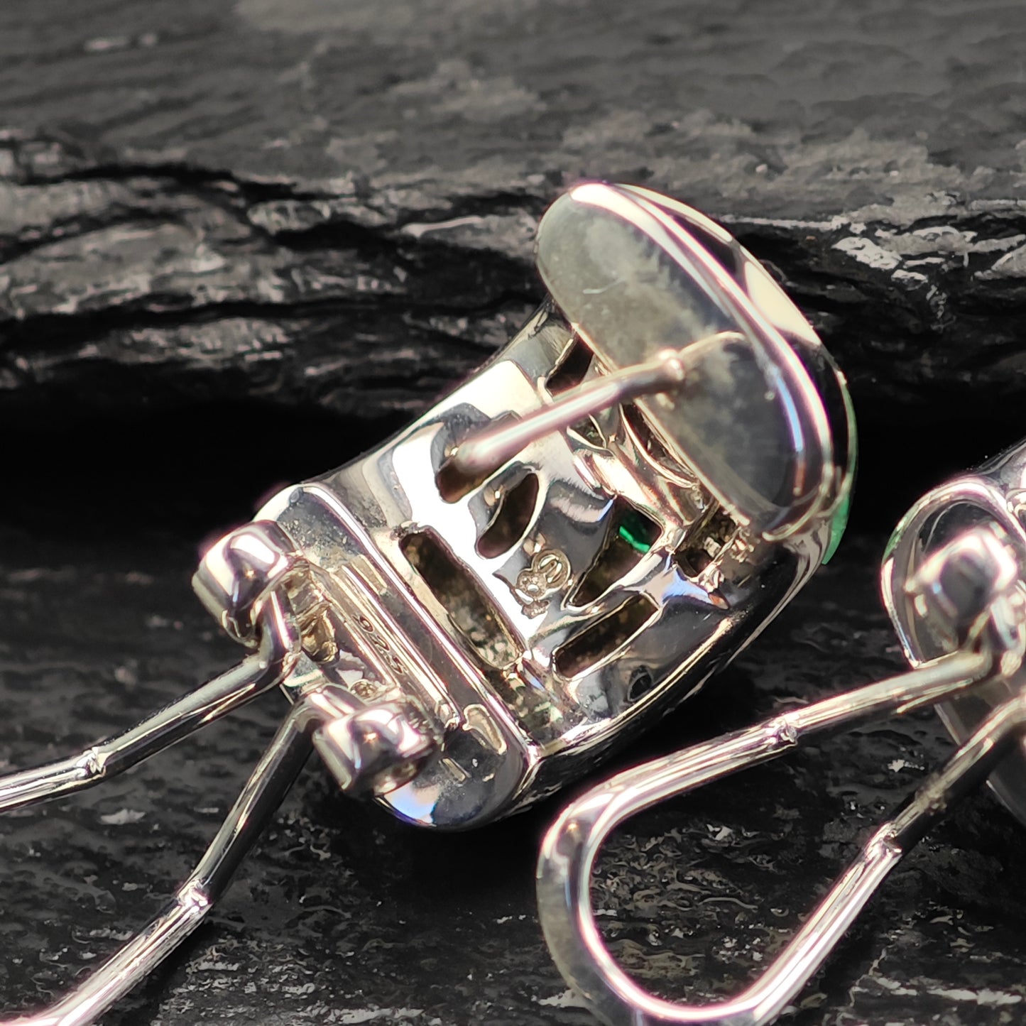 Belle Etoile Enamel Sterling Silver Omega Back Earrings ER3091