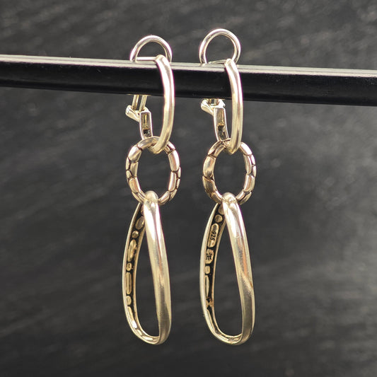 Abstract John Hardy Sterling Silver Omega Back/Dangle Earrings ER3092