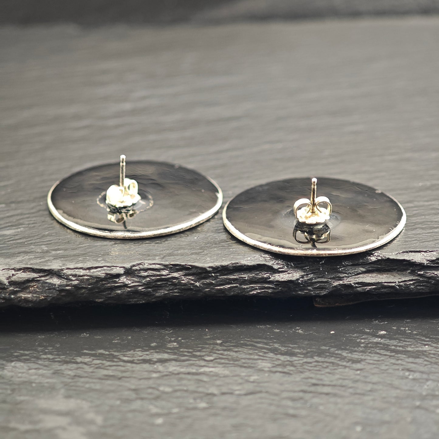 Modernist Multi-color Enamel Geometric Sterling Silver Stud Earrings ER3095